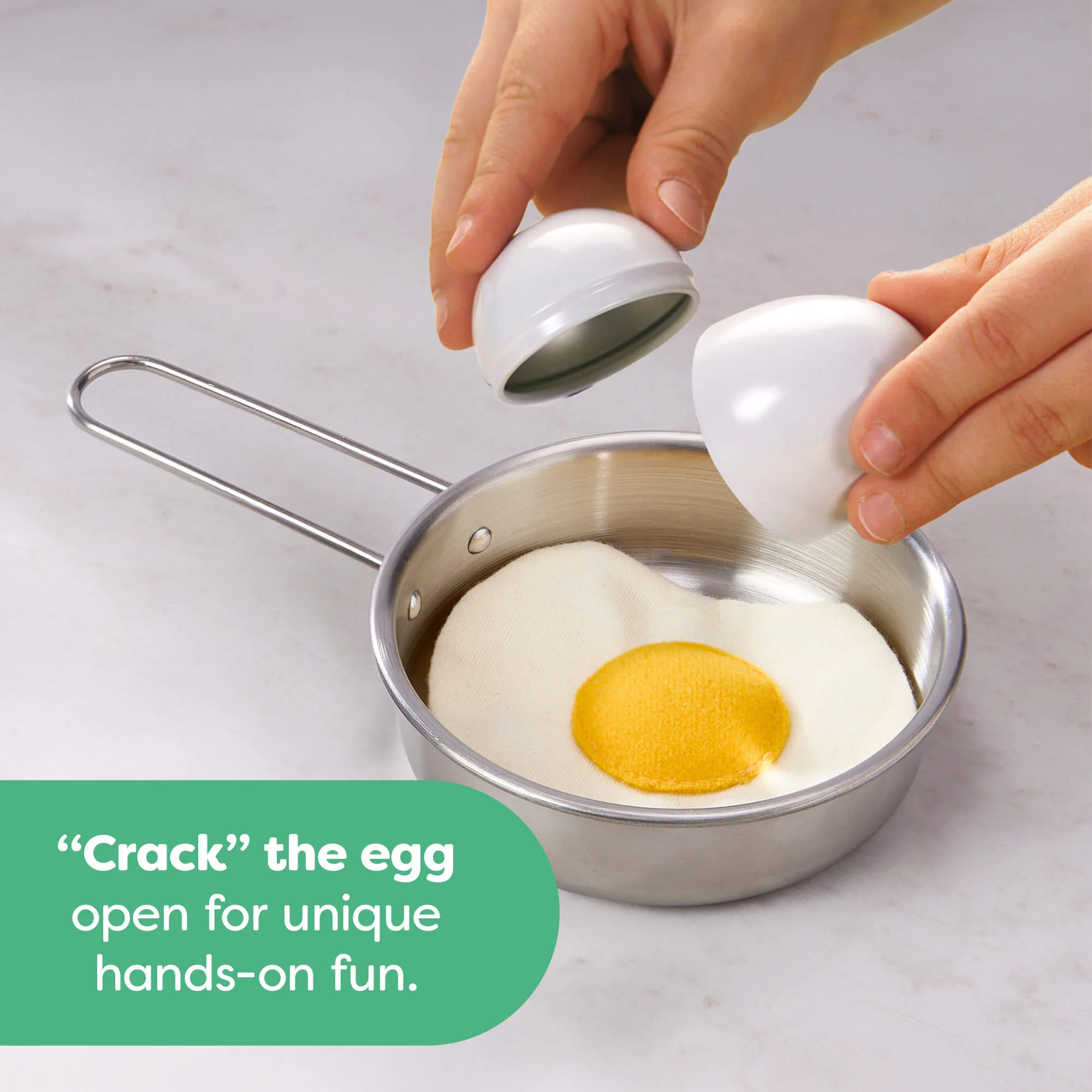 Creative Play Fried Egg and Pan Play Food Set for Toddlers