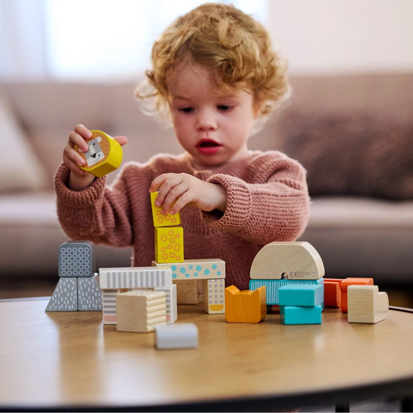 Animal Parade Blocks: 25 Beech Wood Building Blocks for Kids
