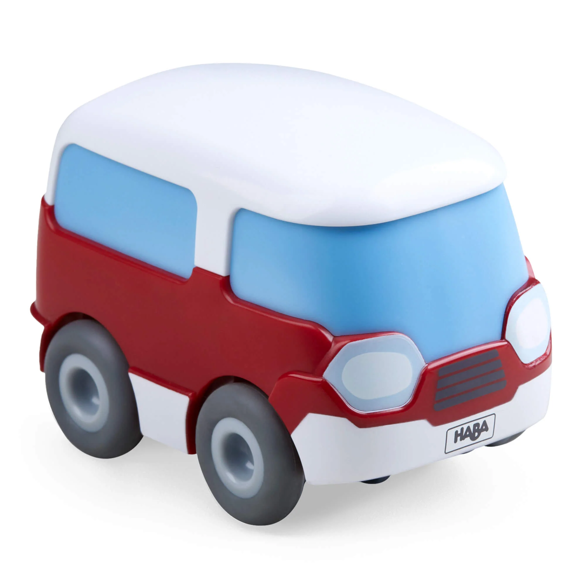 HABA Kullerbü Red Mini Bus with Momentum Motor for Toddlers