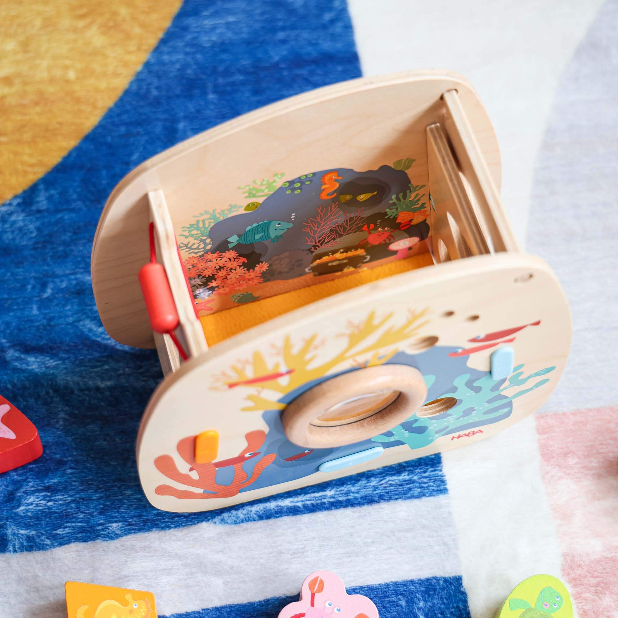 Underwater World Wooden Shape Sorter with Five Sea Creature Blocks