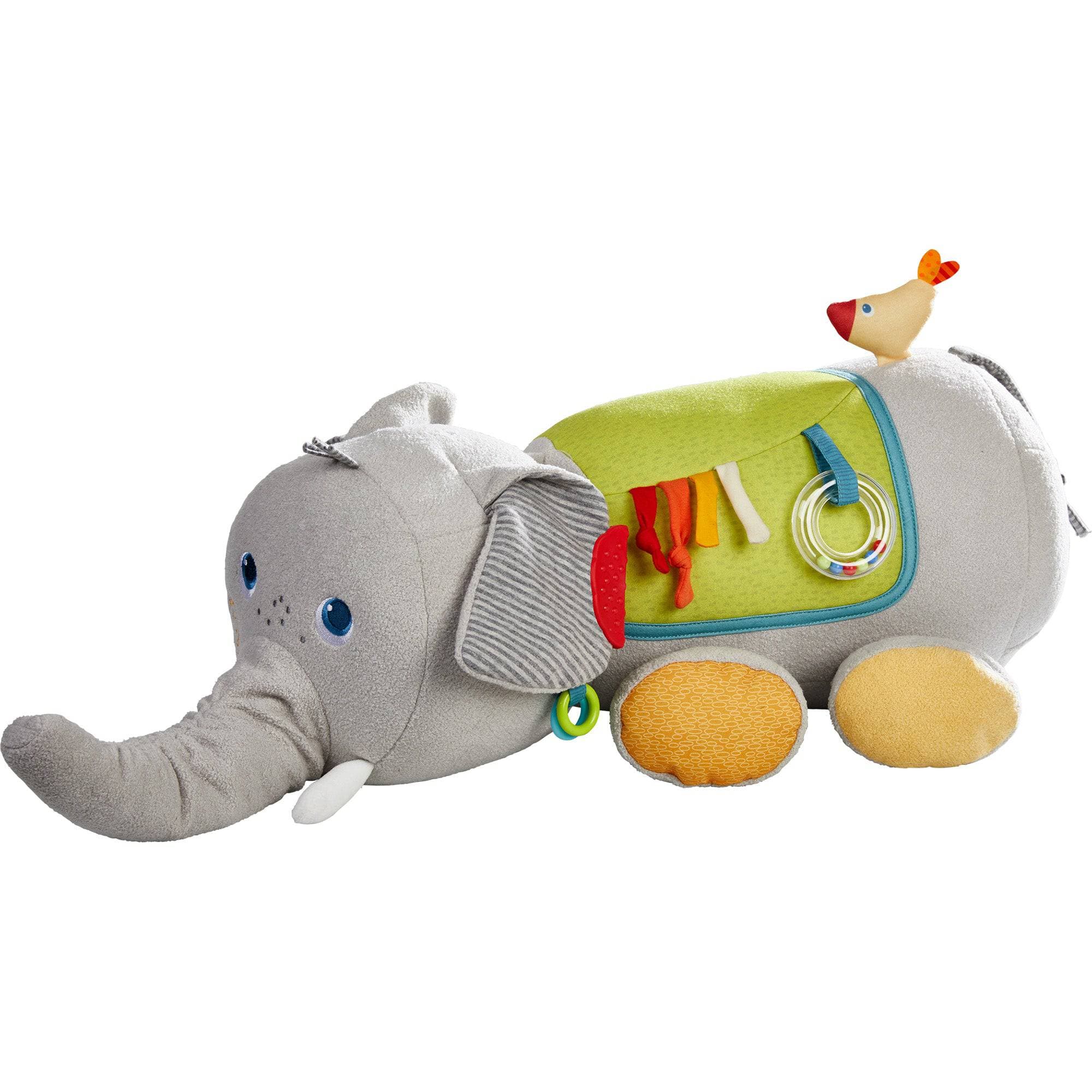 Elephant Discovery Pillow With Rattle, Mirror and Teething Ring
