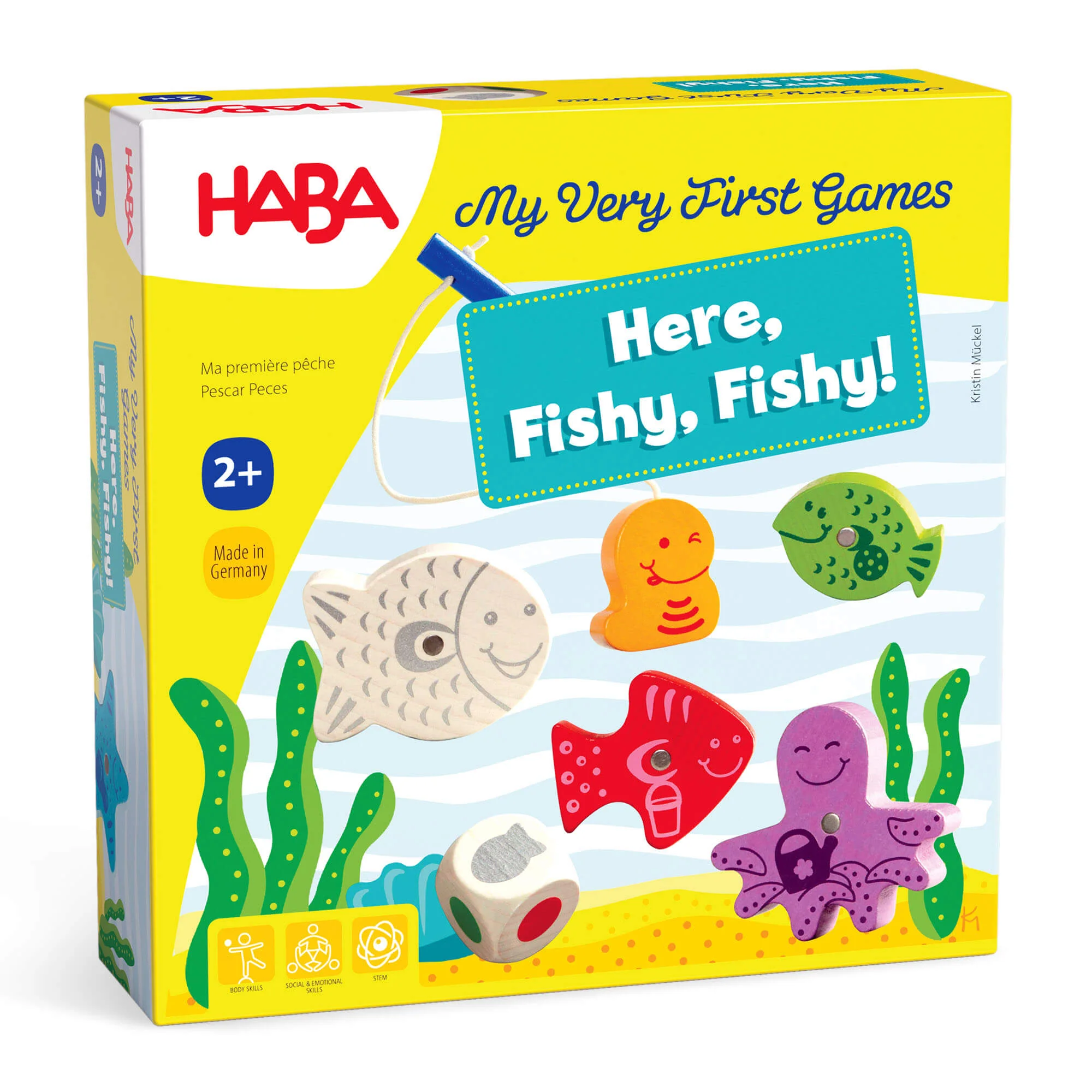 HABA My Very First Games Here, Fishy, Fishy! Magnetic Fishing Game for Toddlers