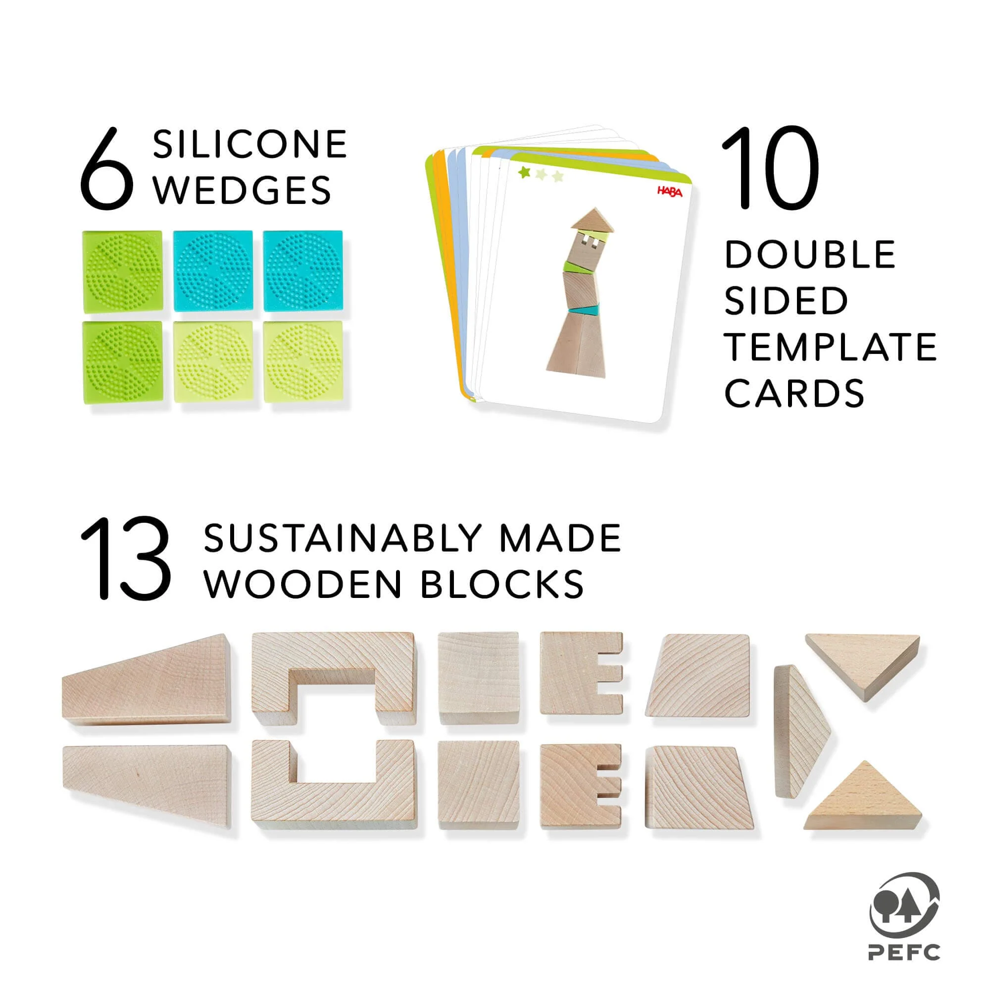Crooked Towers Wooden Blocks 3D Building Set for Kids