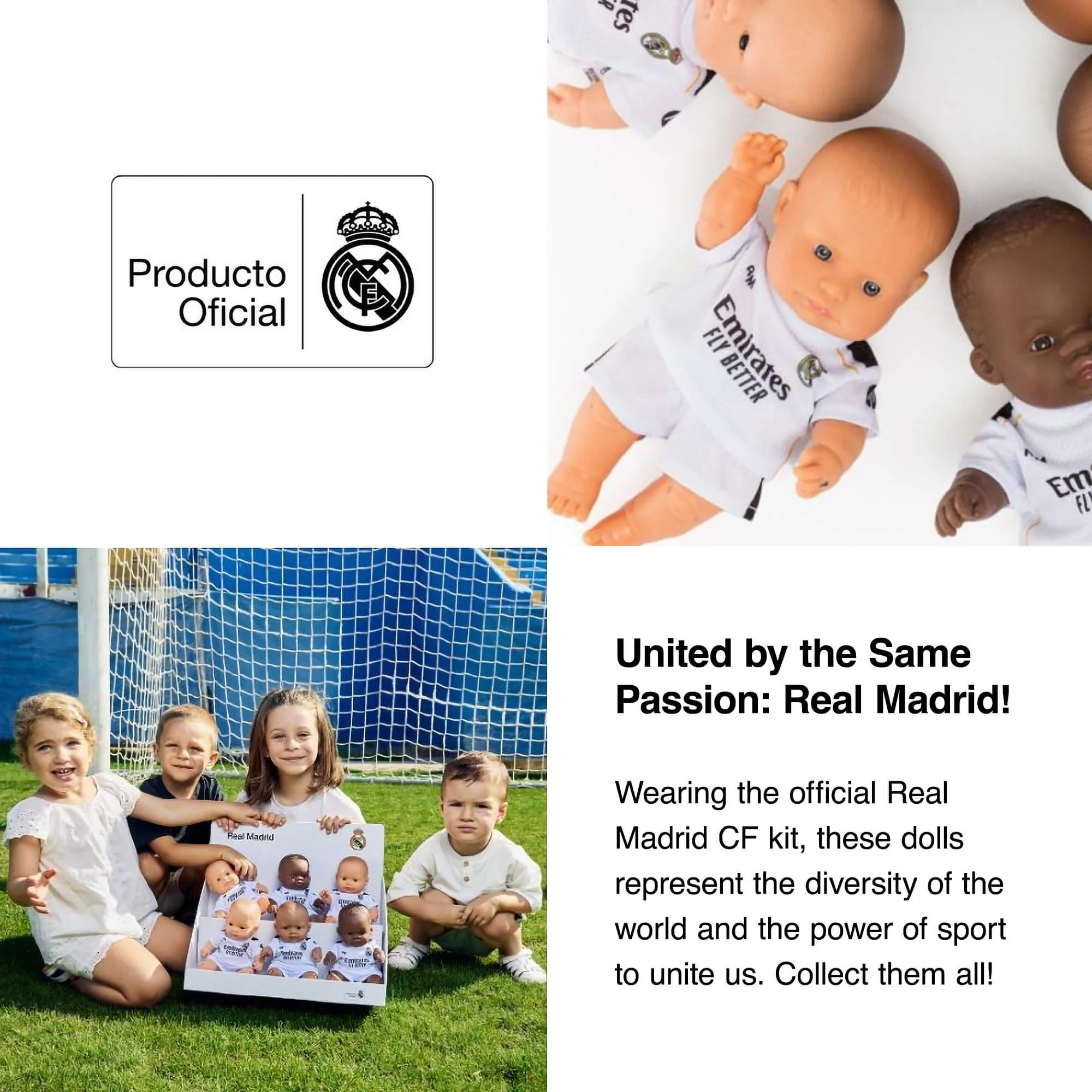 Miniland Real Madrid Baby Doll in Official Home Kit