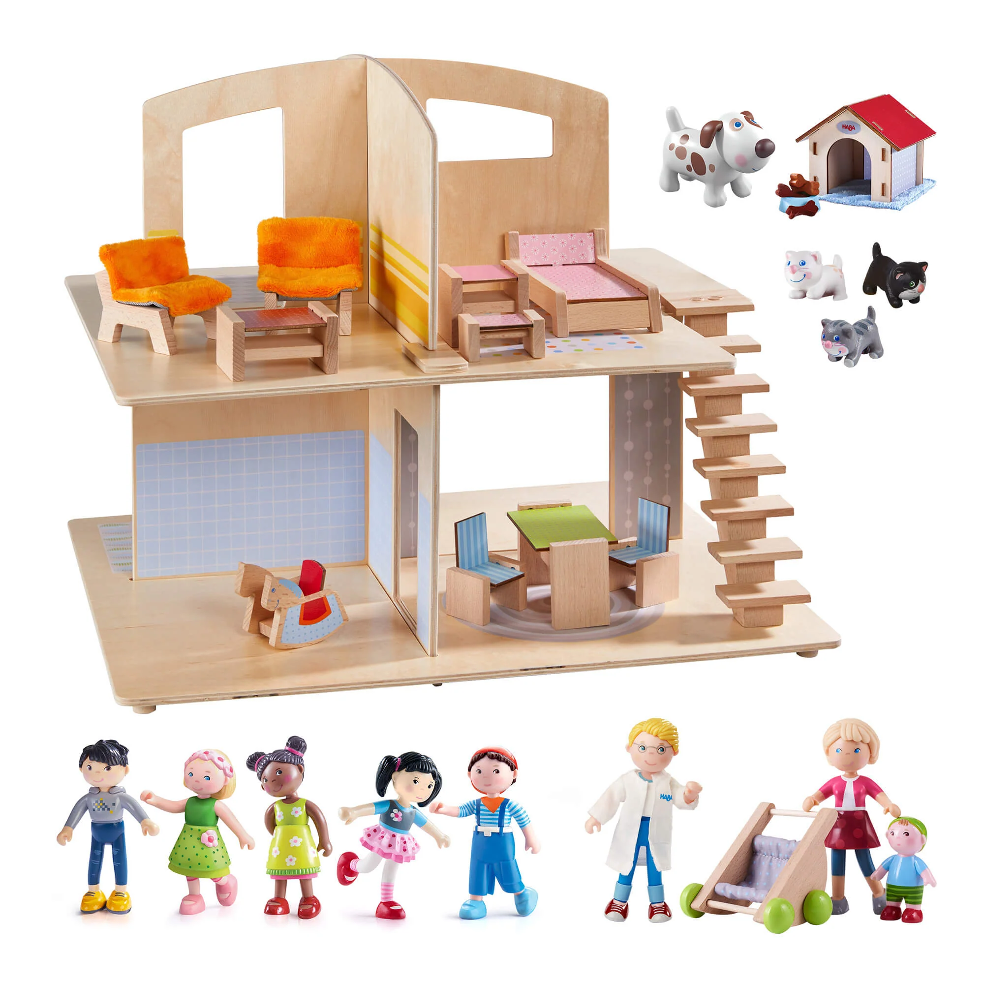 Little Friends Ultimate Dollhouse Friends Bundle with Town Villa and 8 Dolls