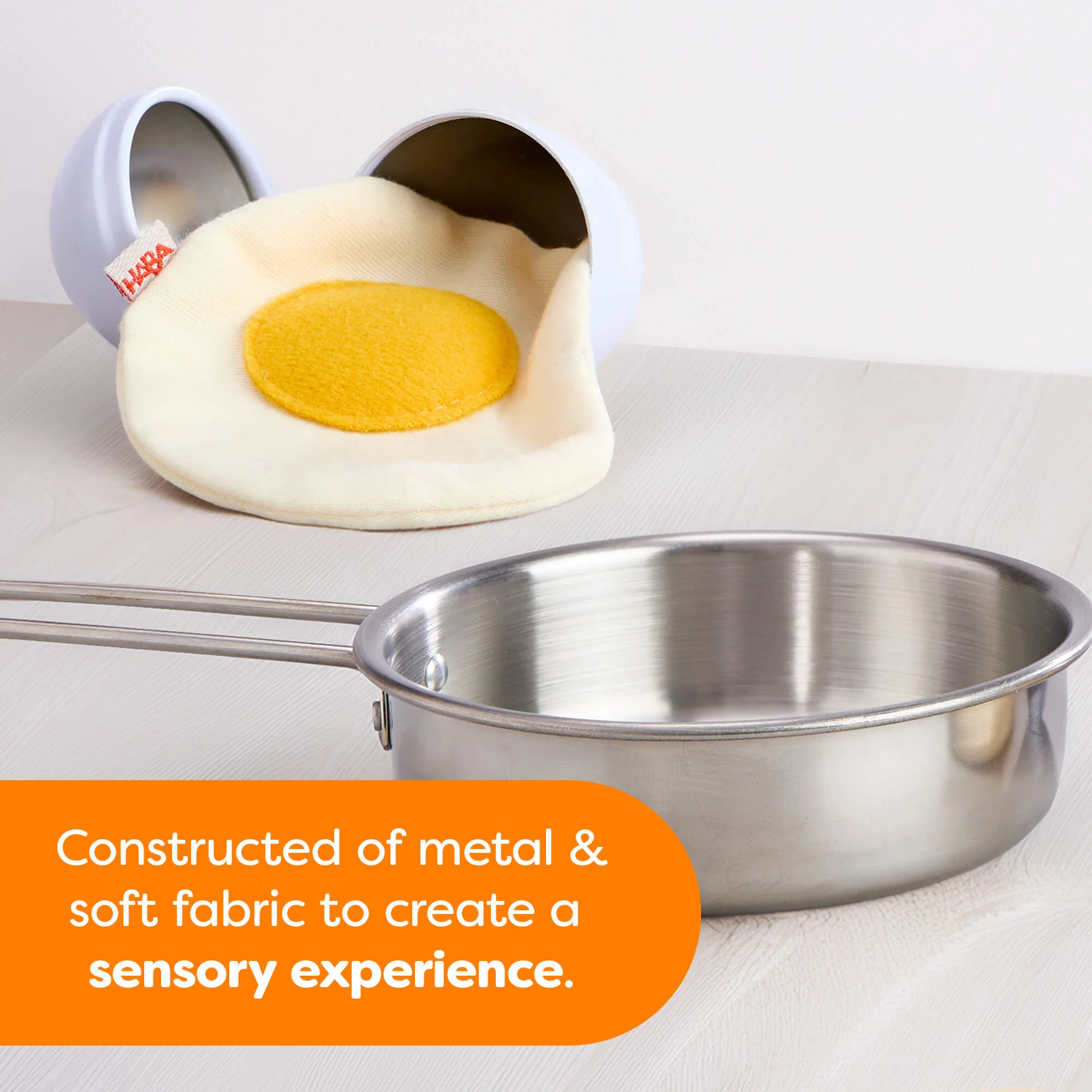 Creative Play Fried Egg and Pan Play Food Set for Toddlers