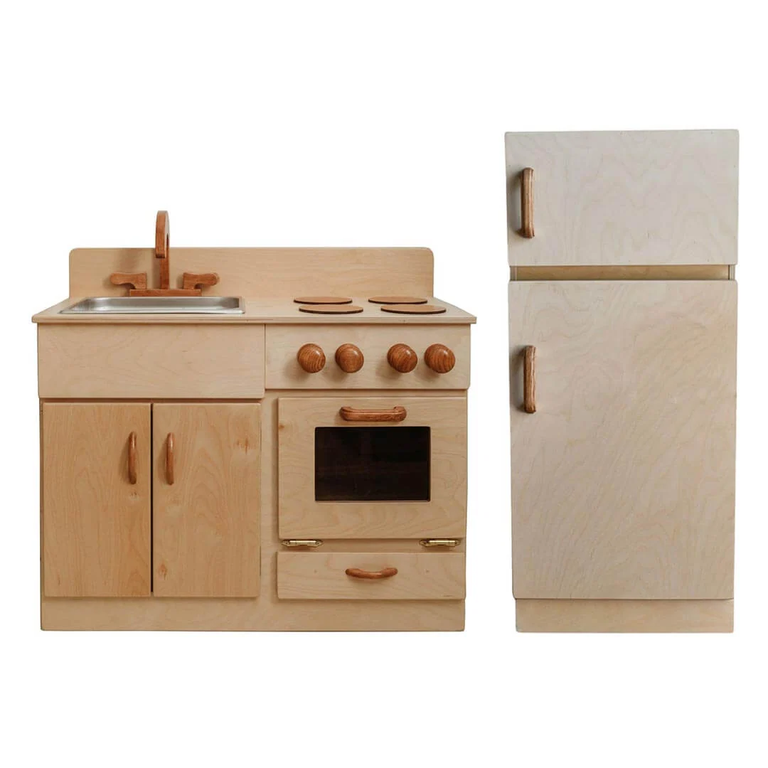 Classic Wooden Play Kitchen and Refrigerator Bundle from Pennsylvania