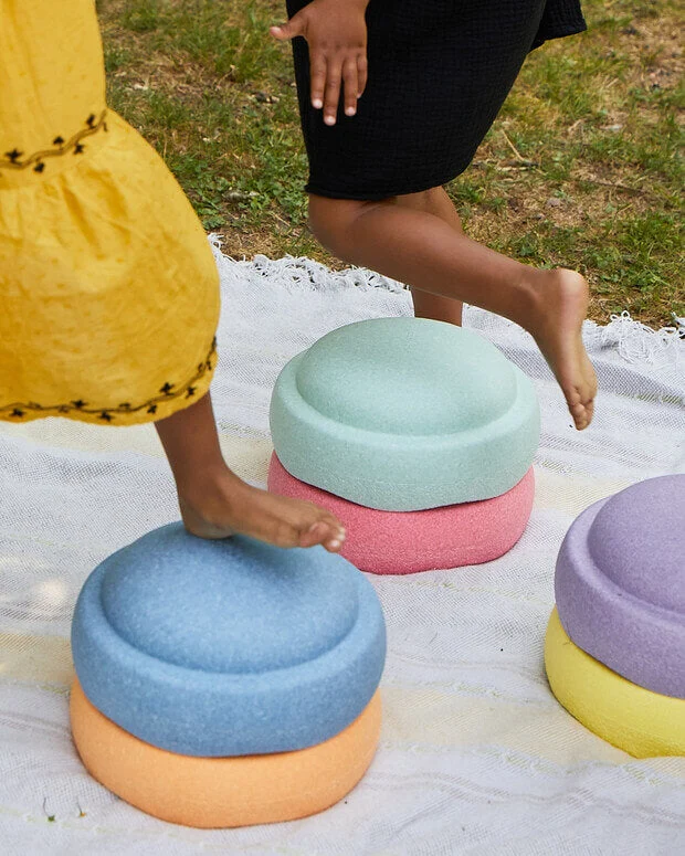 Stapelstein Original Rainbow Balance and Stepping Stones Set