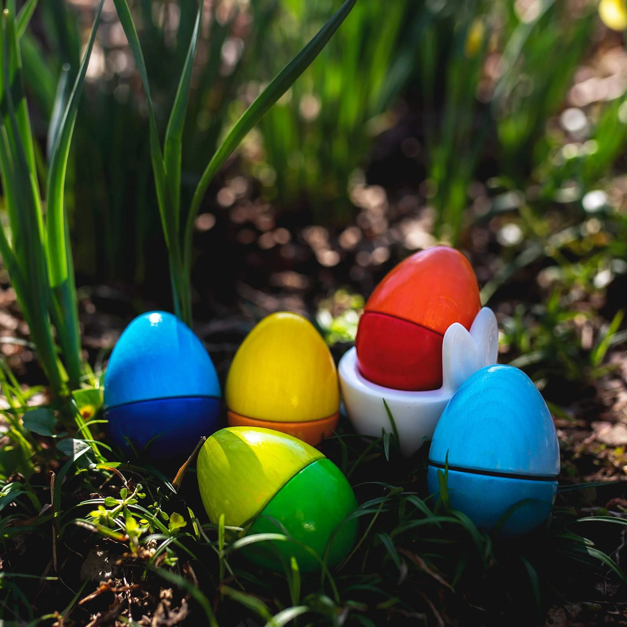 HABA Fun with Sounds Wooden Eggs Sensory Toy Set of Five
