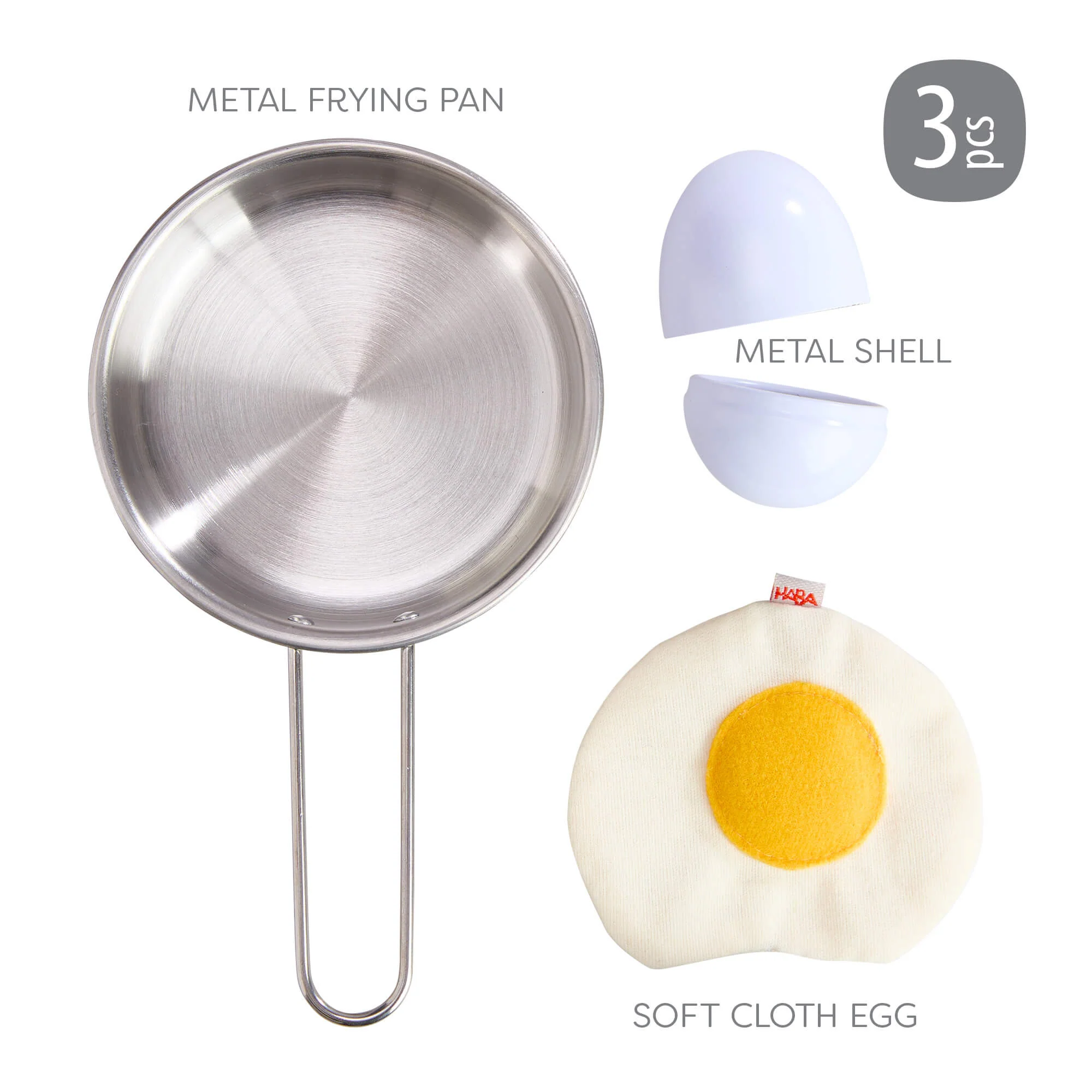 Creative Play Fried Egg and Pan Play Food Set for Toddlers