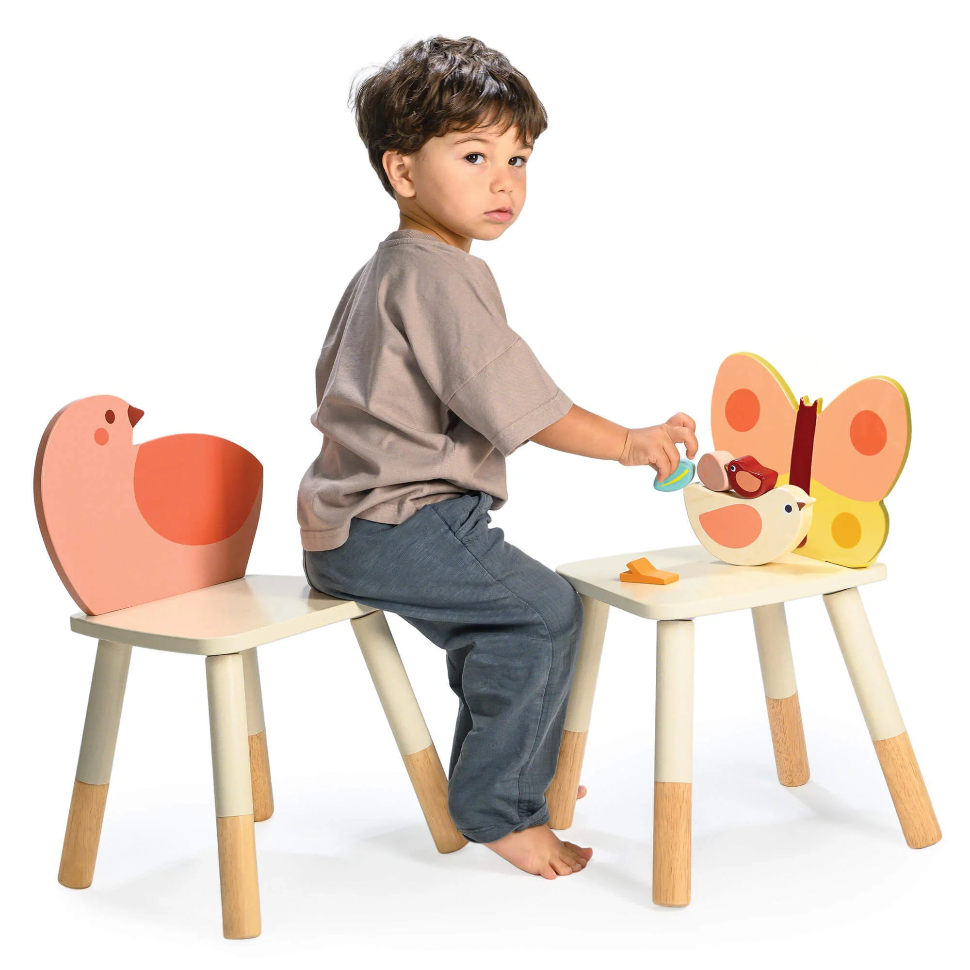 Mentari Toys 蝴蝶儿童椅（橡胶木框架）