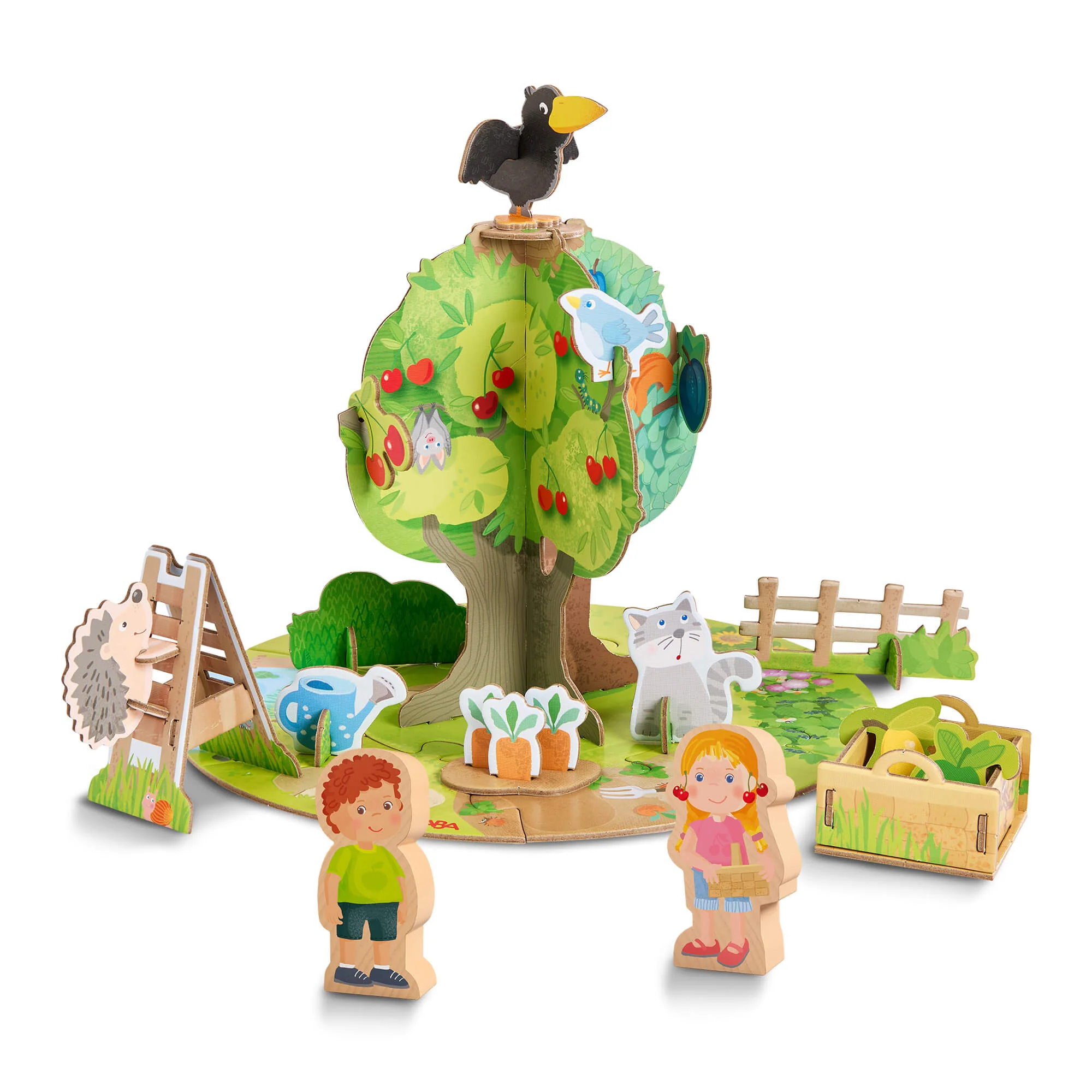 3D Puzzle Play World Orchard with Theo the Raven Wooden Figures