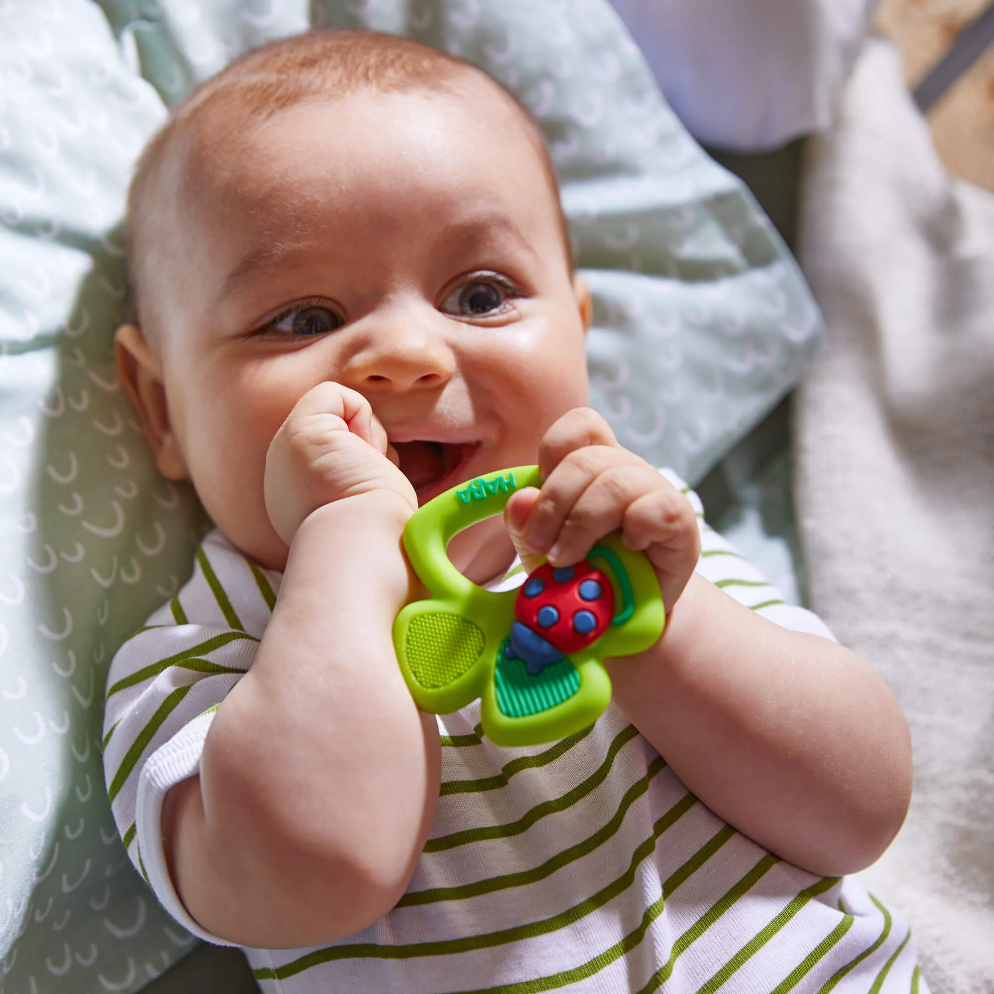 Shamrock Silicone Teether Grasping Toy for Teething Babies