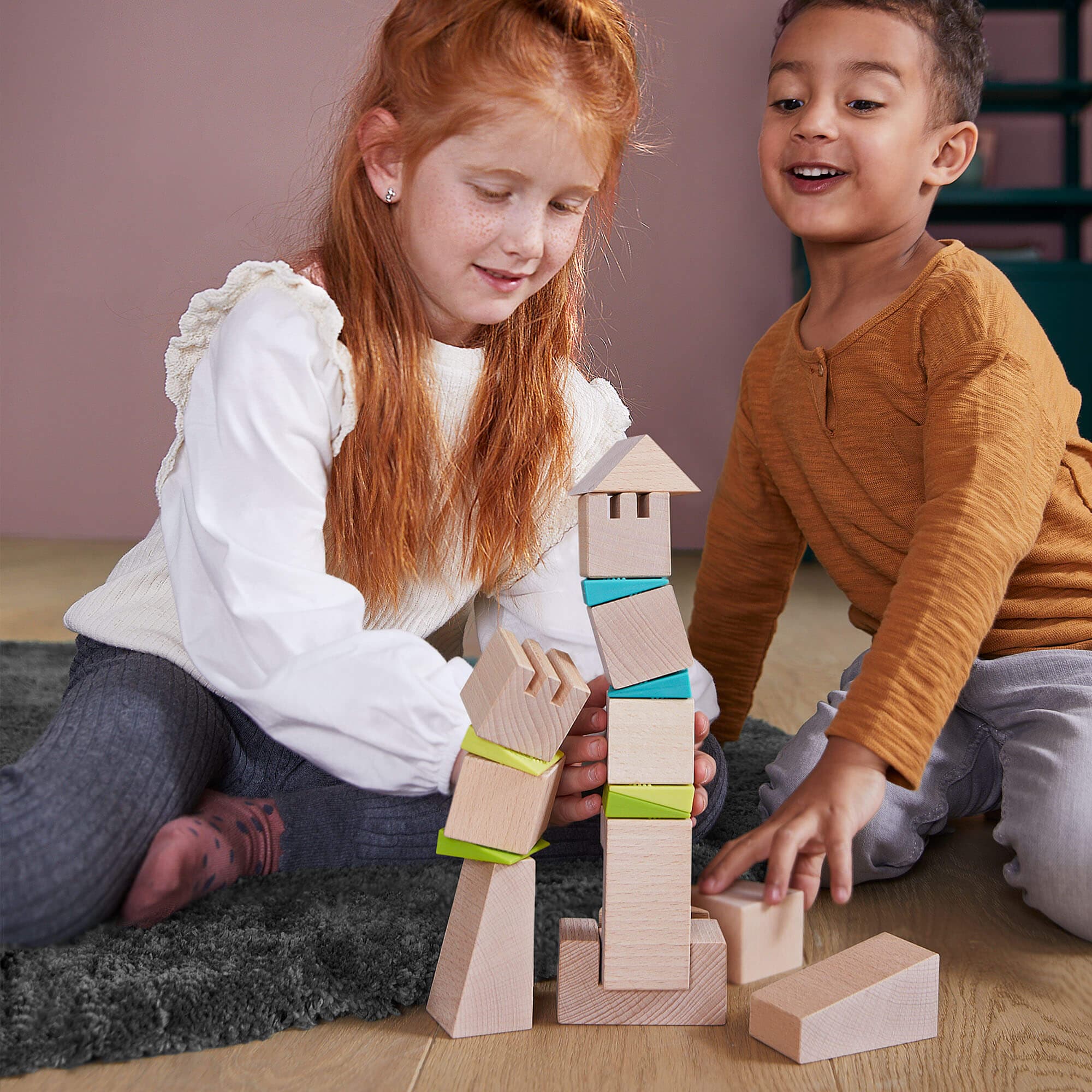 Crooked Towers Wooden Blocks 3D Building Set for Kids
