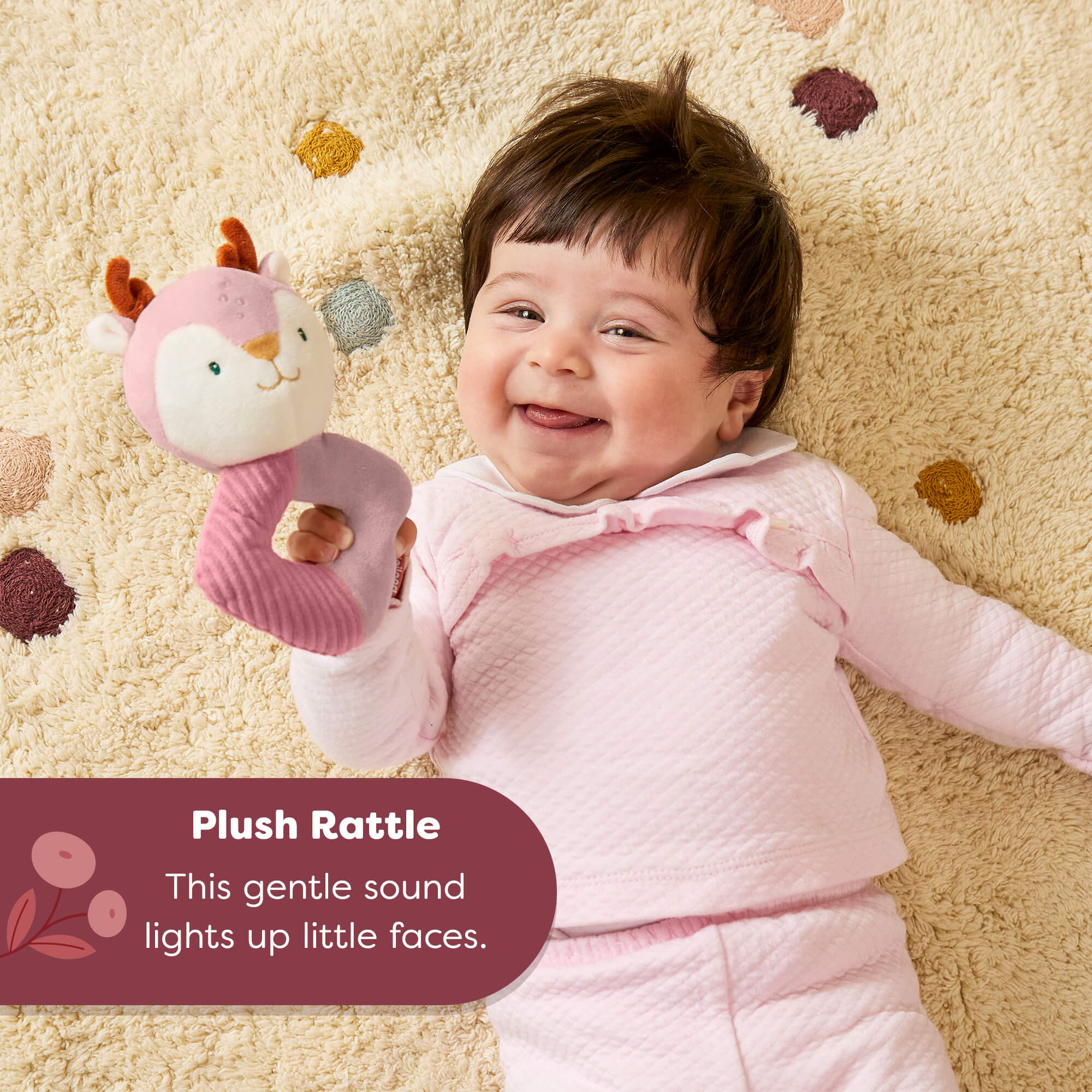 Miniland Baby Gift Set Baby Deer Plush with Matching Rattle