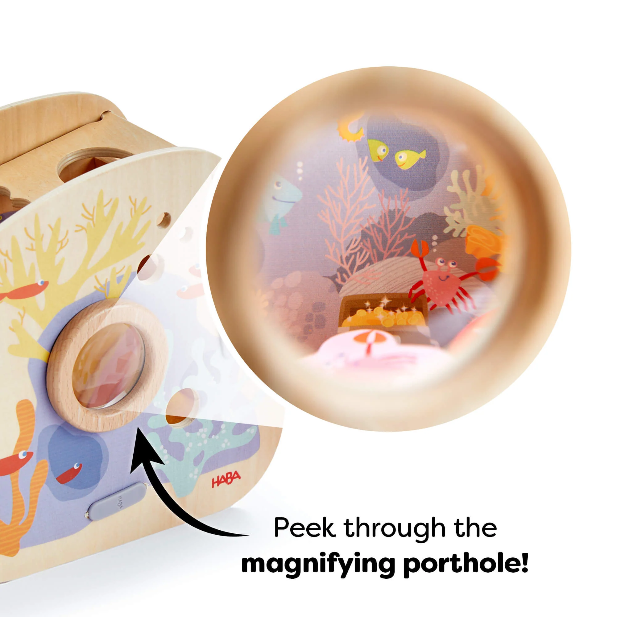 Underwater World Wooden Shape Sorter with Five Sea Creature Blocks