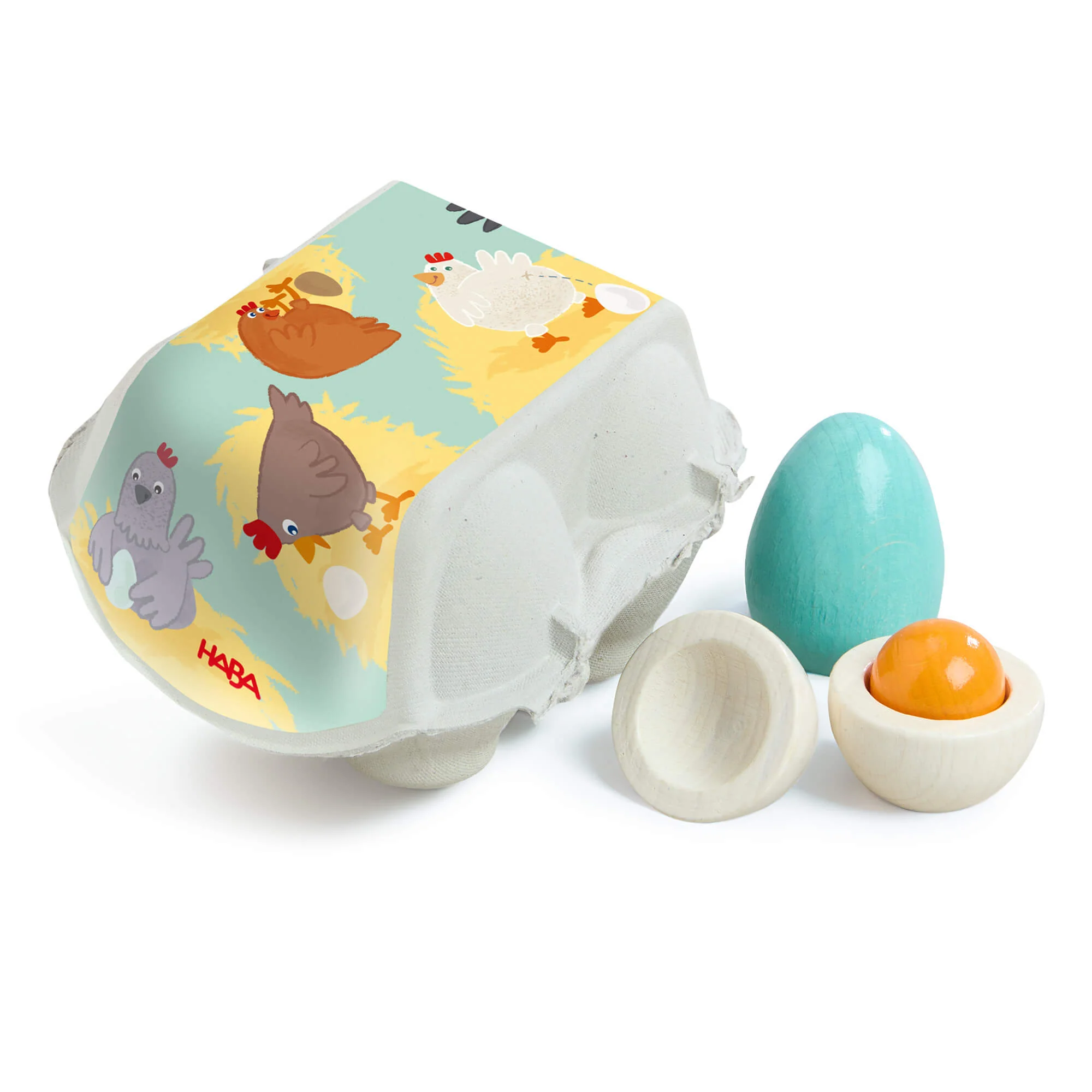 Creative Play Wooden Eggs Play Food Set with Carton