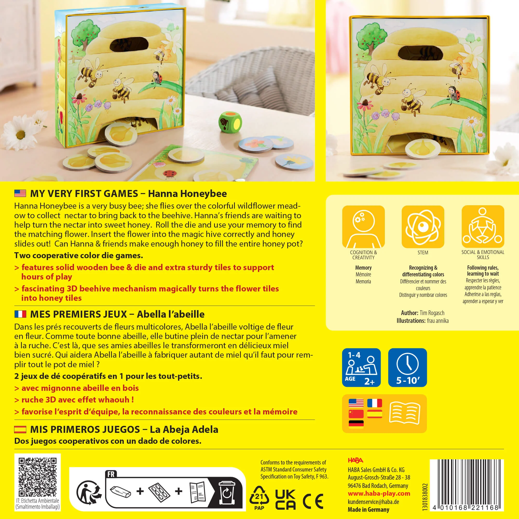 My Very First Games Hanna Honeybee Cooperative Toddler Game for Ages 2+