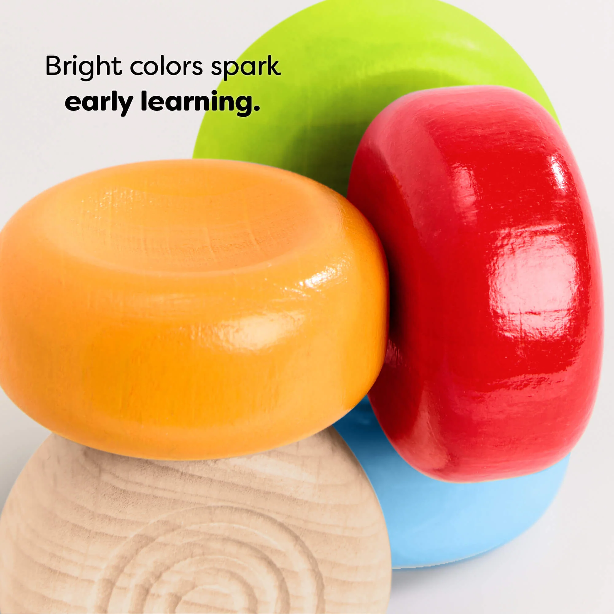 Color Drops Wooden Grasping and Teething Toy for Babies 6 Months and Up