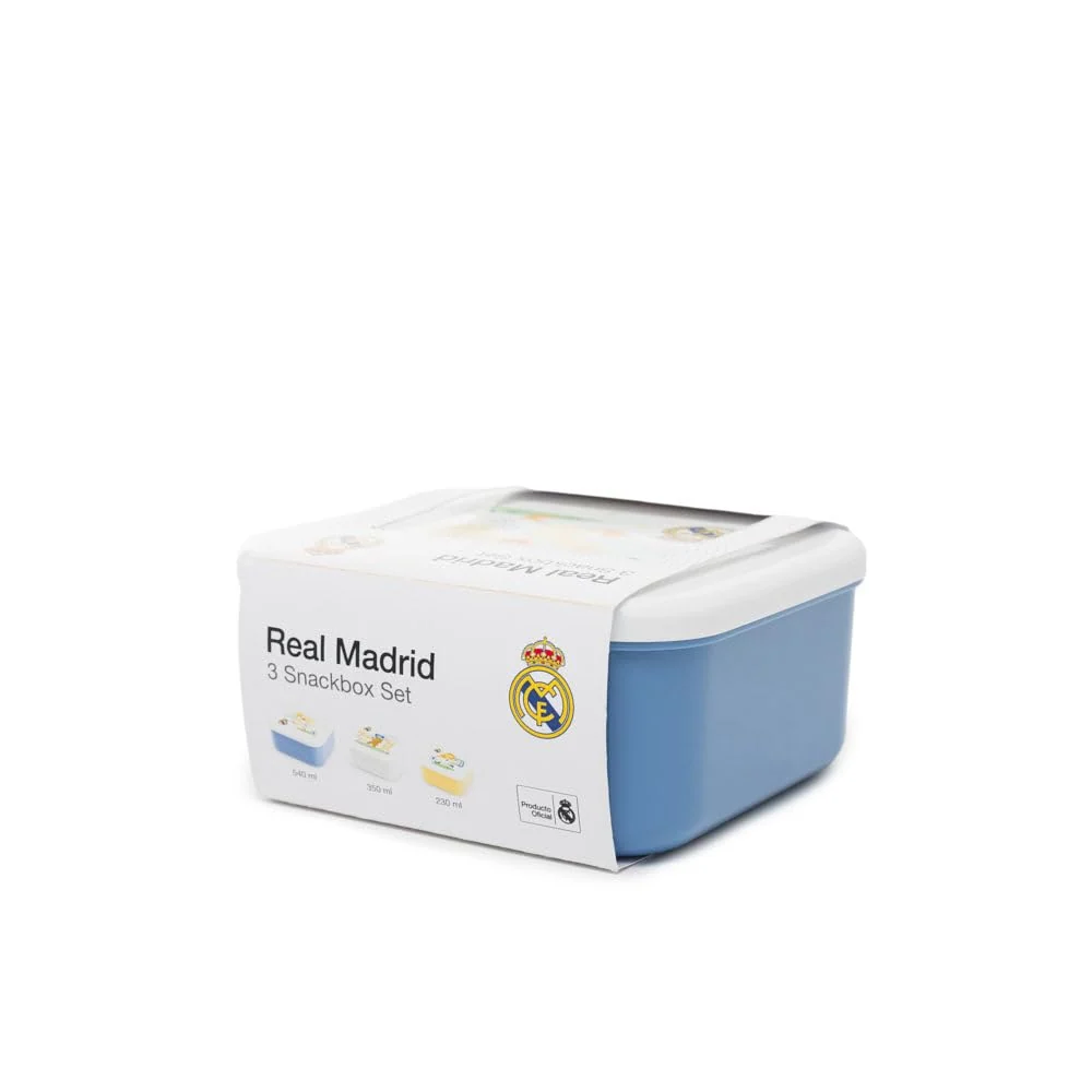 Real Madrid 3-Pack Snack Box Set for Little Fans