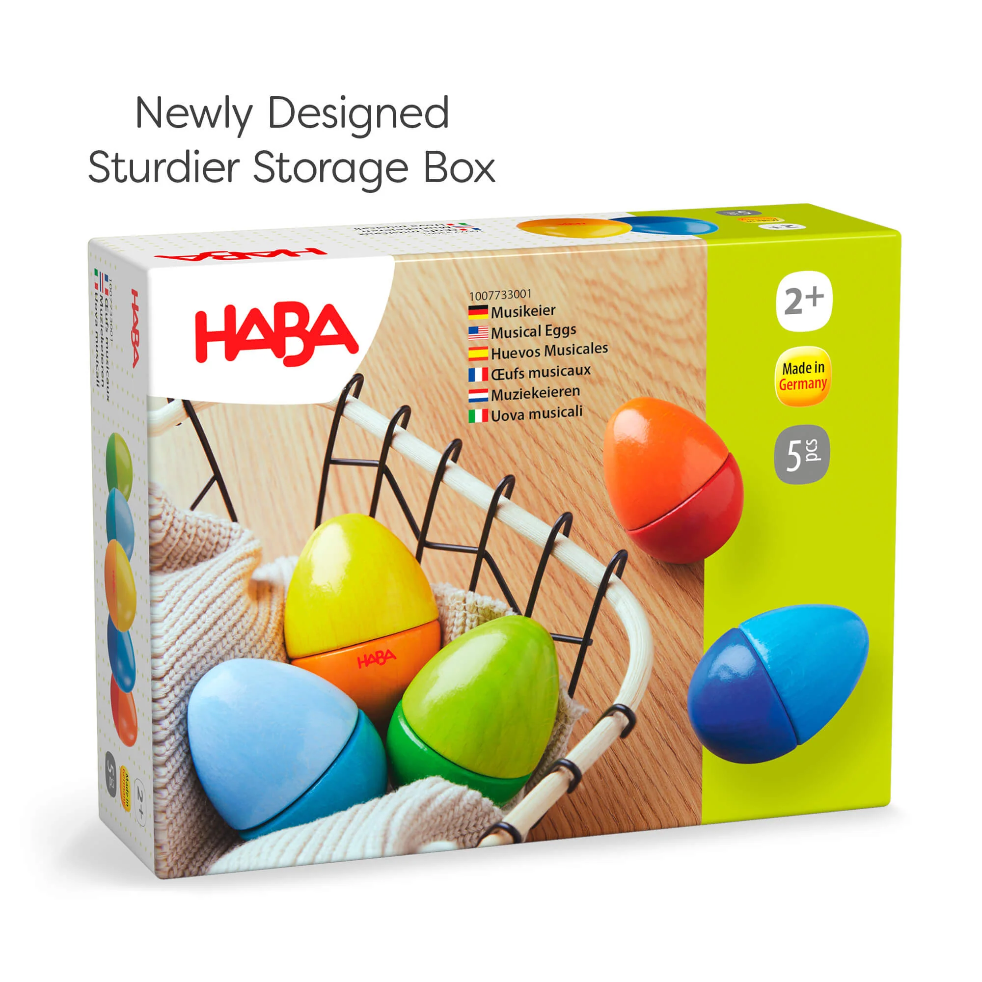 HABA Fun with Sounds Wooden Eggs Sensory Toy Set of Five