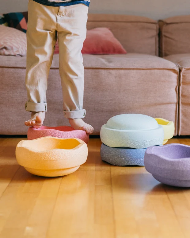 Stapelstein Original Rainbow Balance and Stepping Stones Set