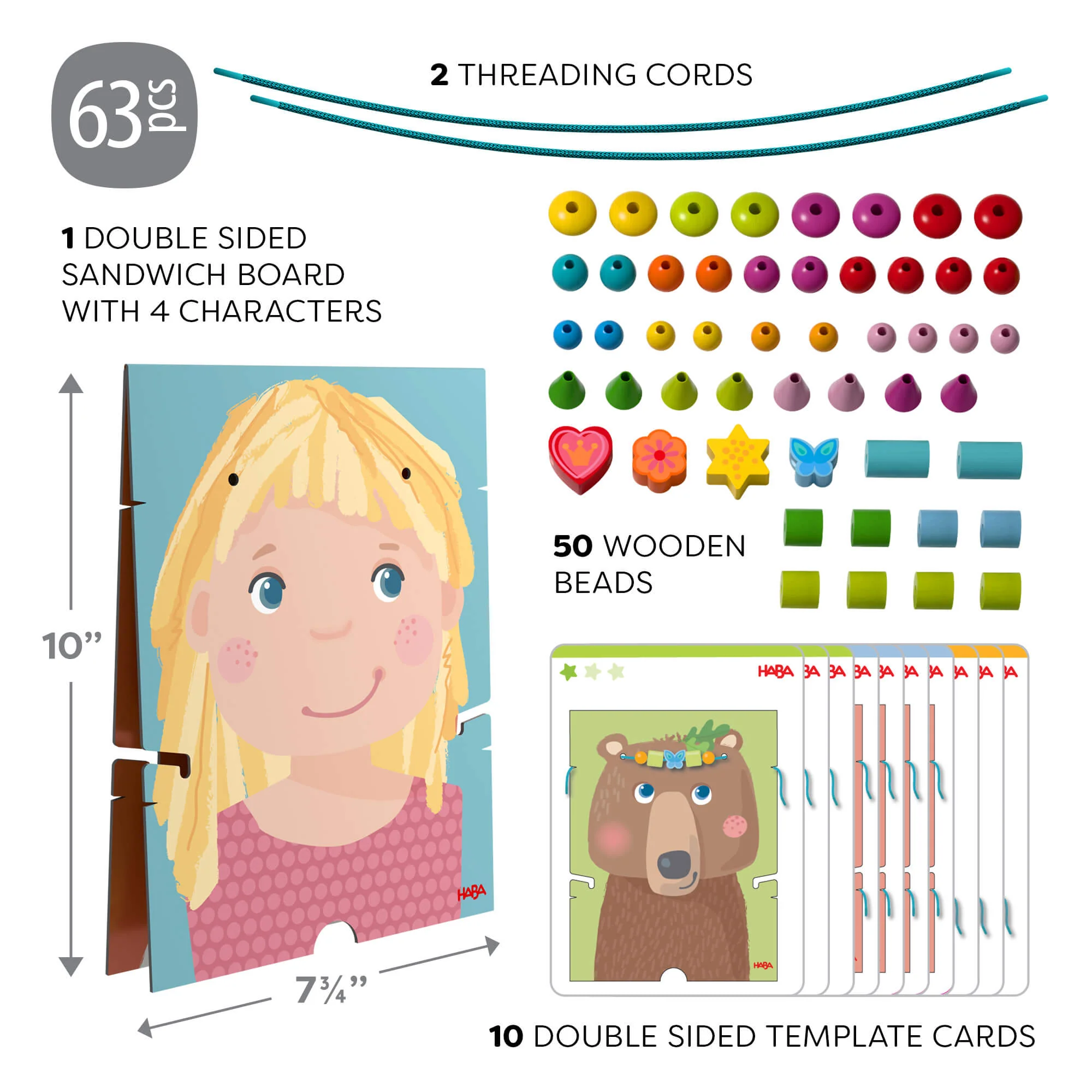 HABA Threading Game Jewelry Fun Bead Set for Little Designers