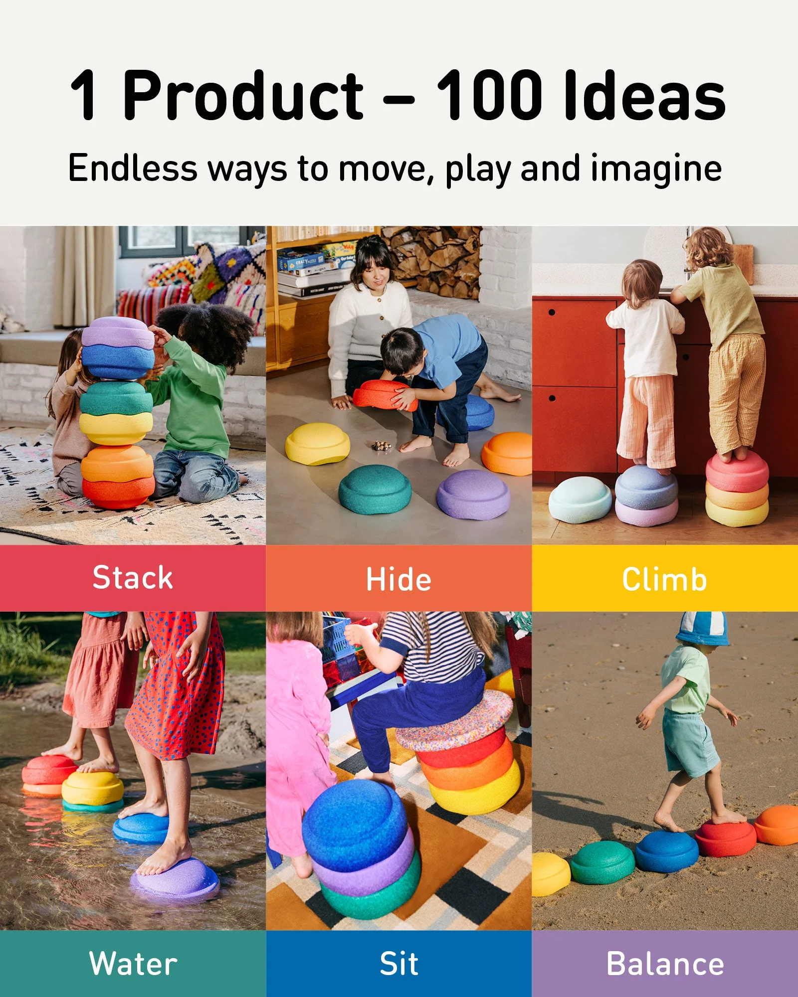 Stapelstein Balance and Stepping Stone Set With Balance Board