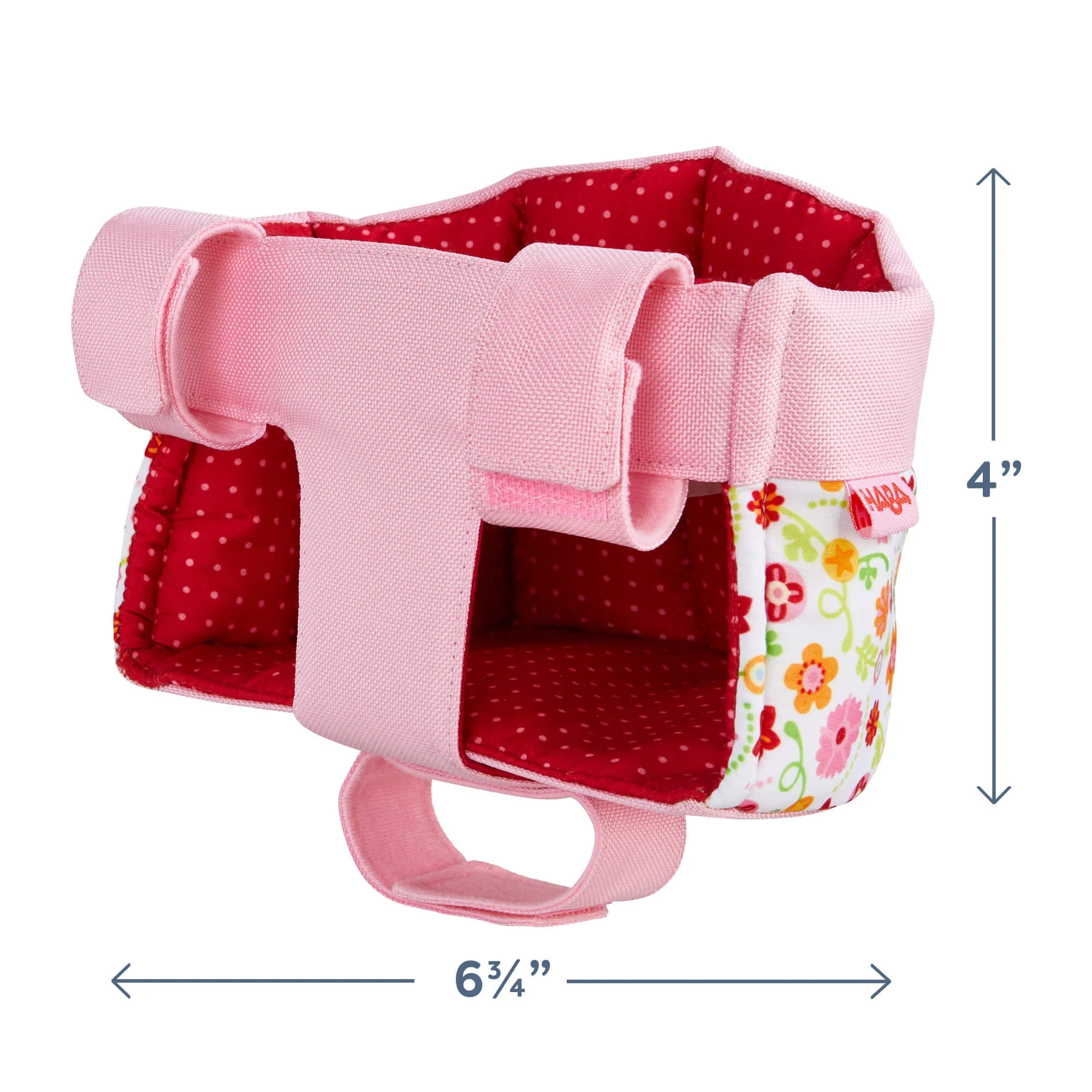 HABA Flower Meadow Doll Bike Seat with Hook and Loop Straps for Dolls
