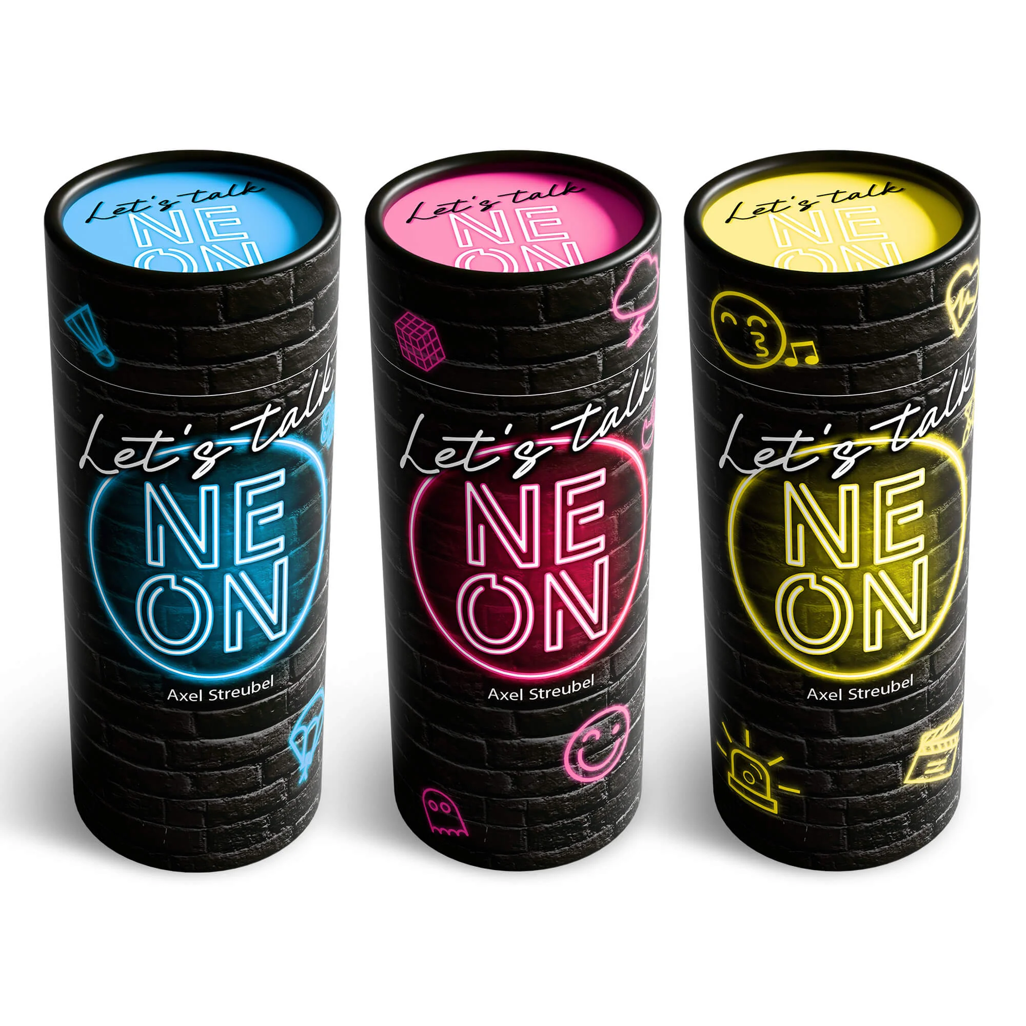 Let's Talk NEON 3 Pack Bundle Party Game in Blue, Pink and Yellow