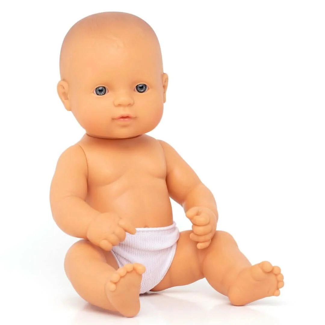 Miniland Realistic Baby Girl Doll 12 5/8 Inch for Toddlers