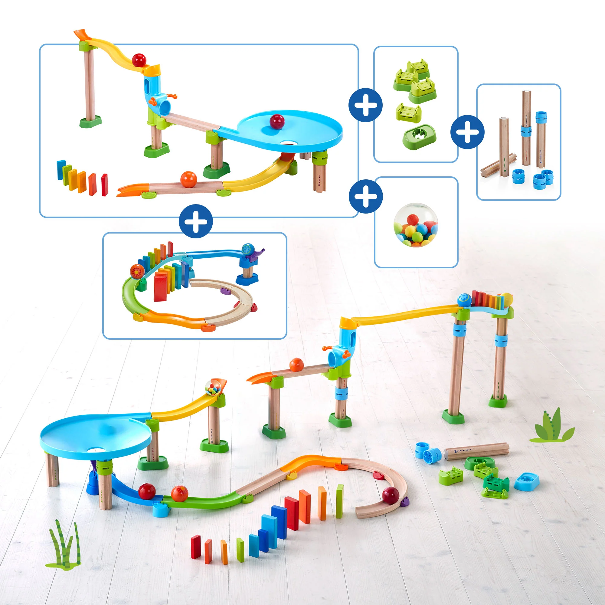 Kullerbu Rainbow Run Bundle Ball Track Set for Ages 2 and Up