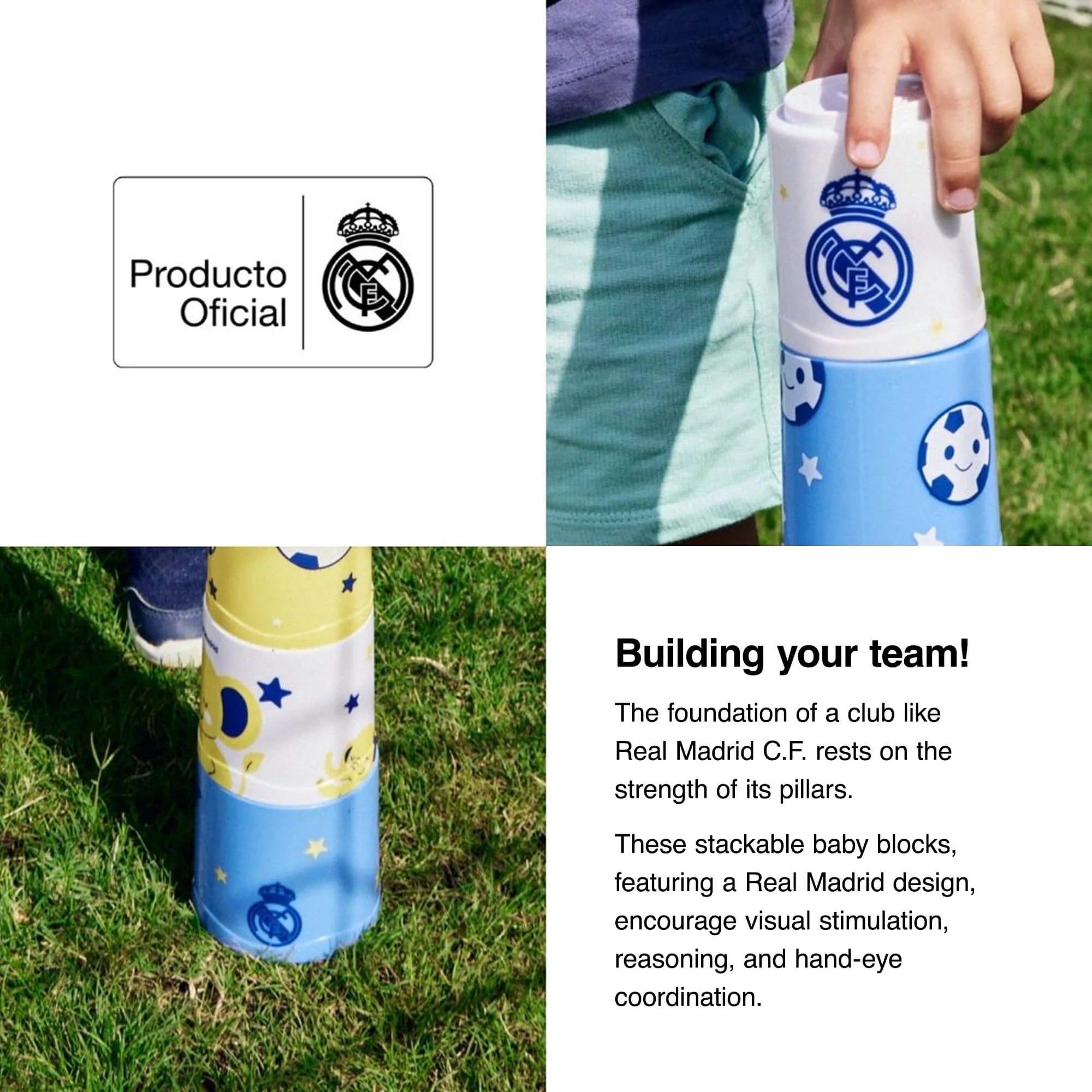 Real Madrid Stacking Cups for Babies and Toddlers 0-3