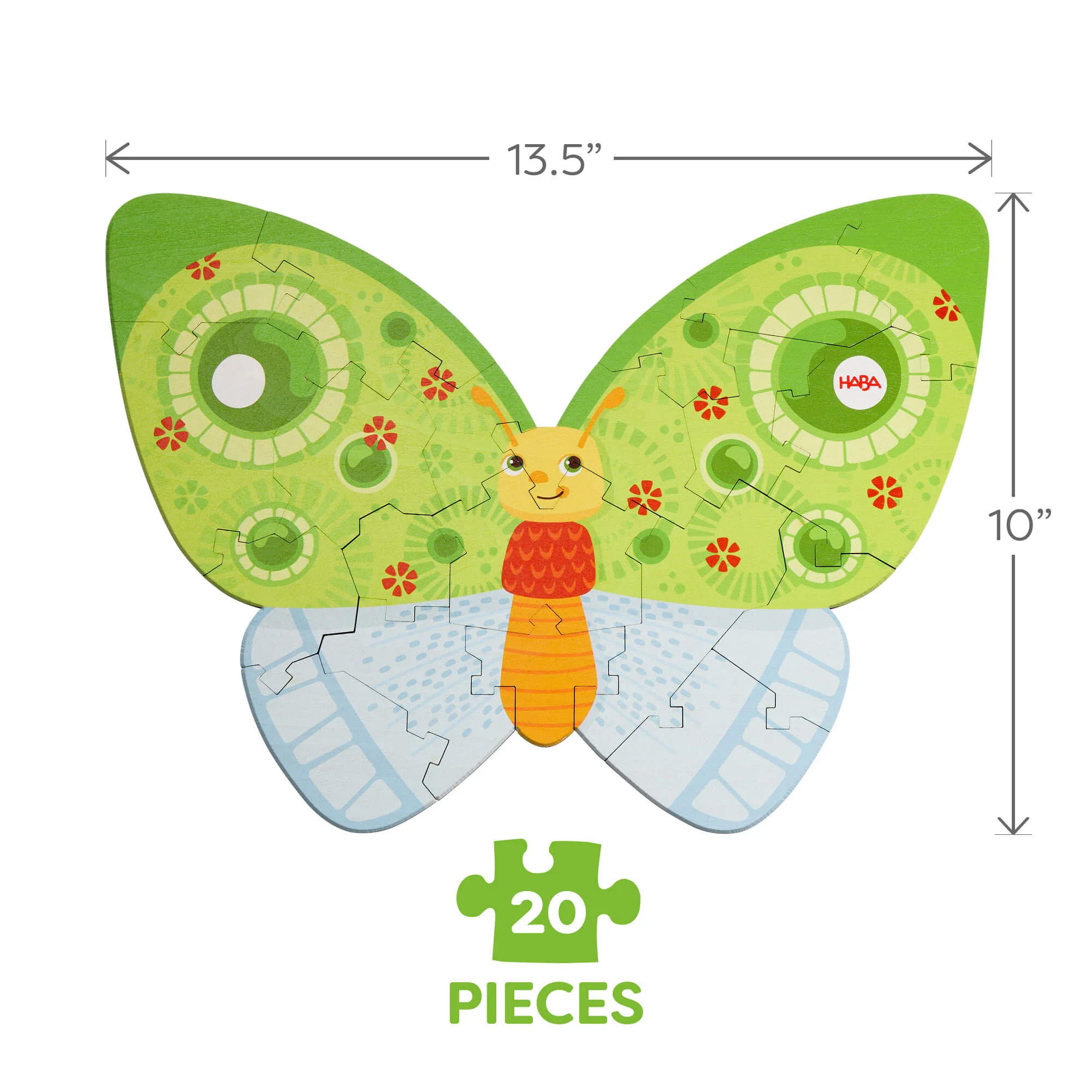 Butterfly 2-in-1 Wooden Puzzle with Double-Sided Pieces