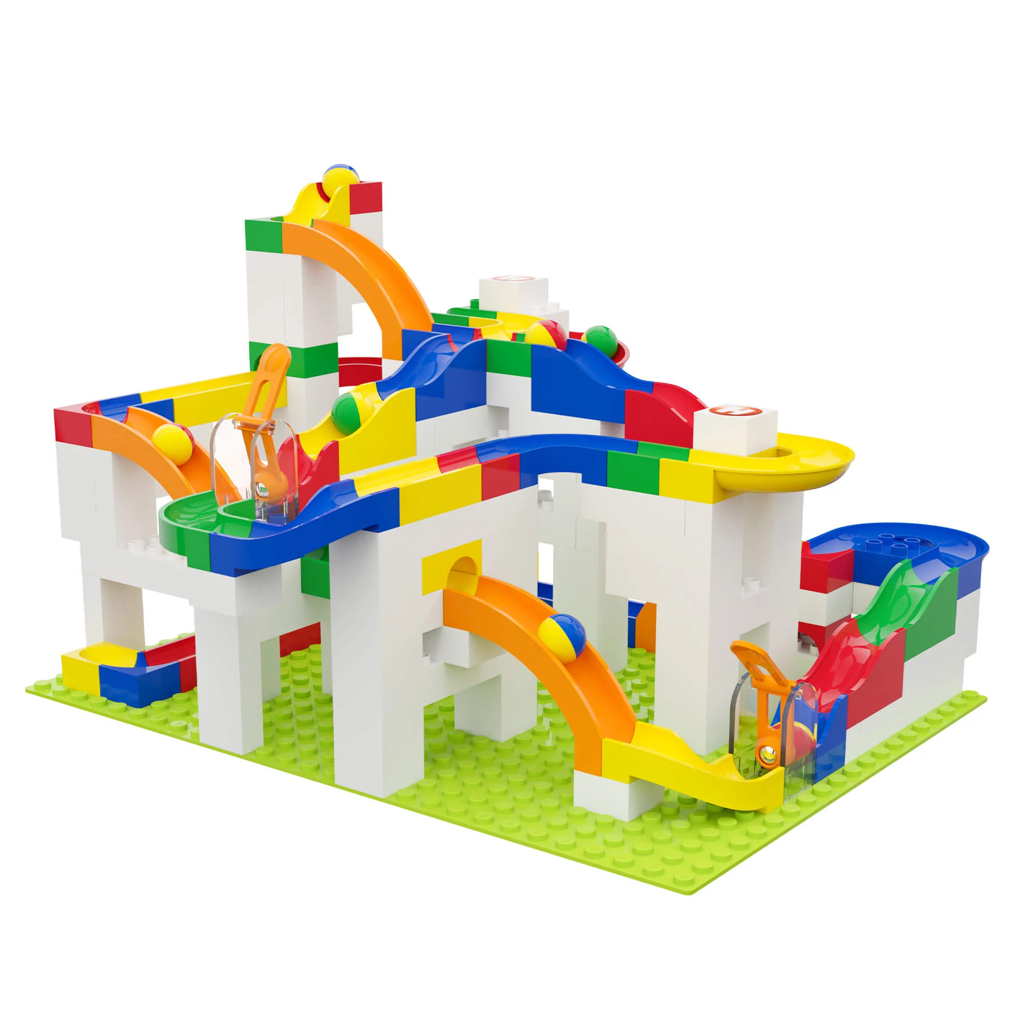 Hubelino Value Bundle Marble Run Construction Set with Gravity Hammer
