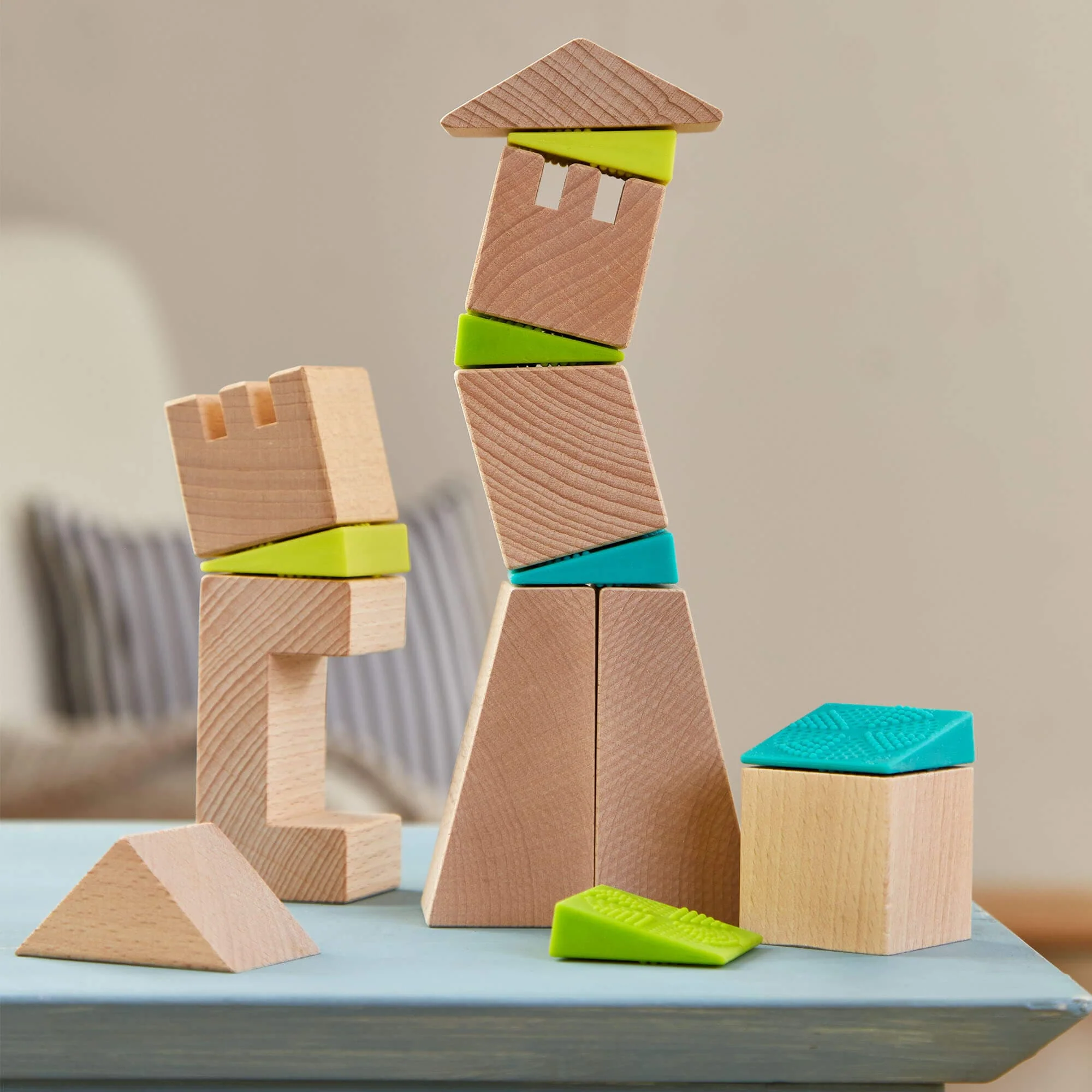 Crooked Towers Wooden Blocks 3D Building Set for Kids
