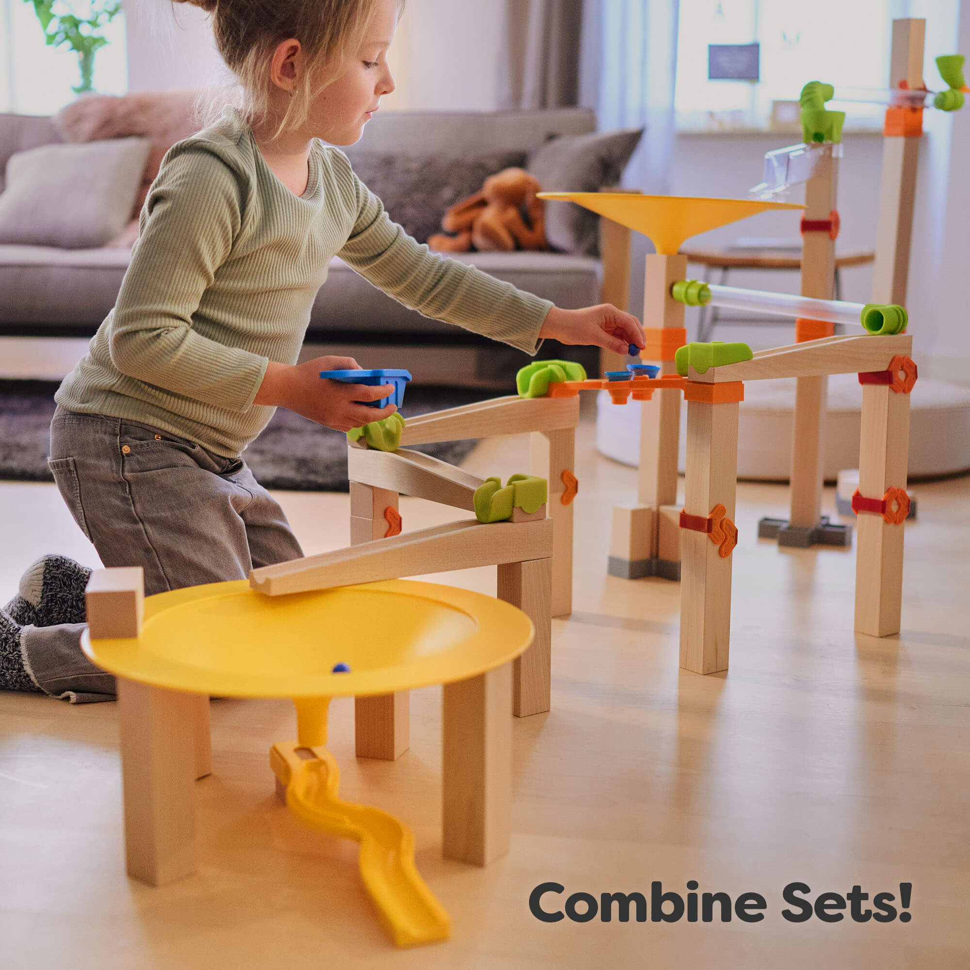 HABA Marble Run Funnel Jungle Starter Set for Fast Building Fun