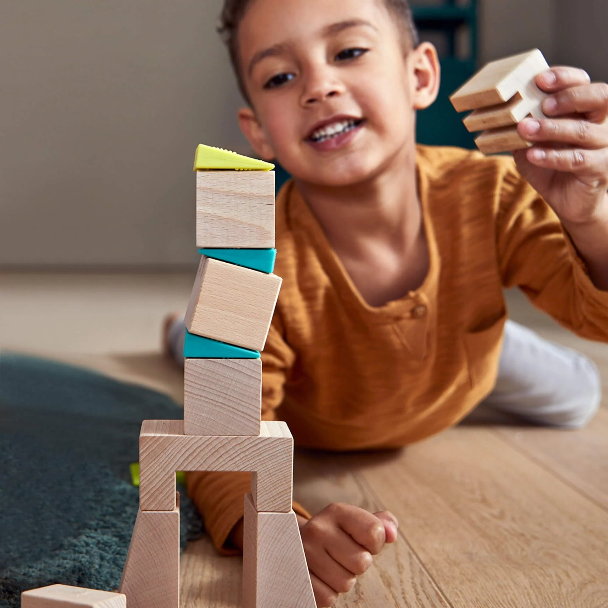 Crooked Towers Wooden Blocks 3D Building Set for Kids