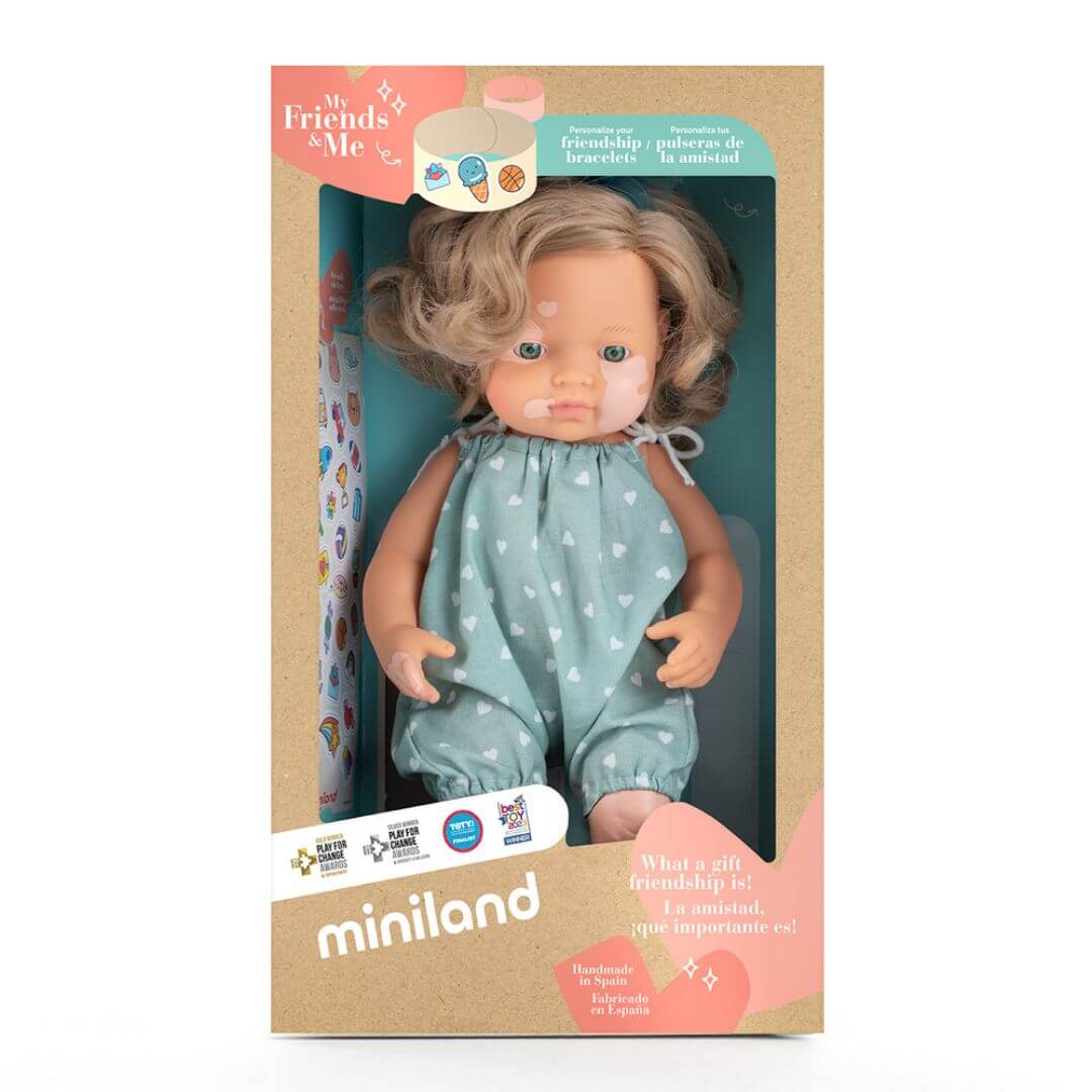 Miniland My Friends & Me 15" Doll with Vitiligo, Girl