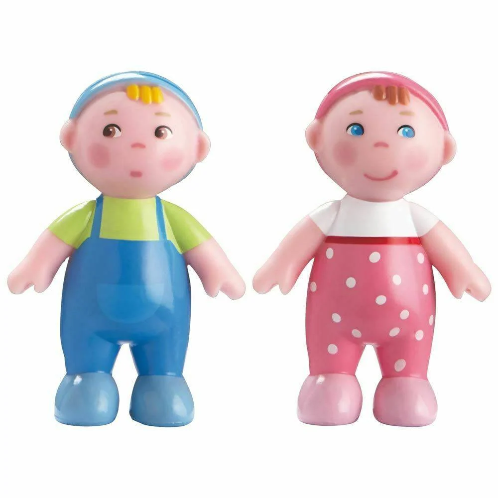 HABA Little Friends Baby Twins Marie and Max Bendy Dolls