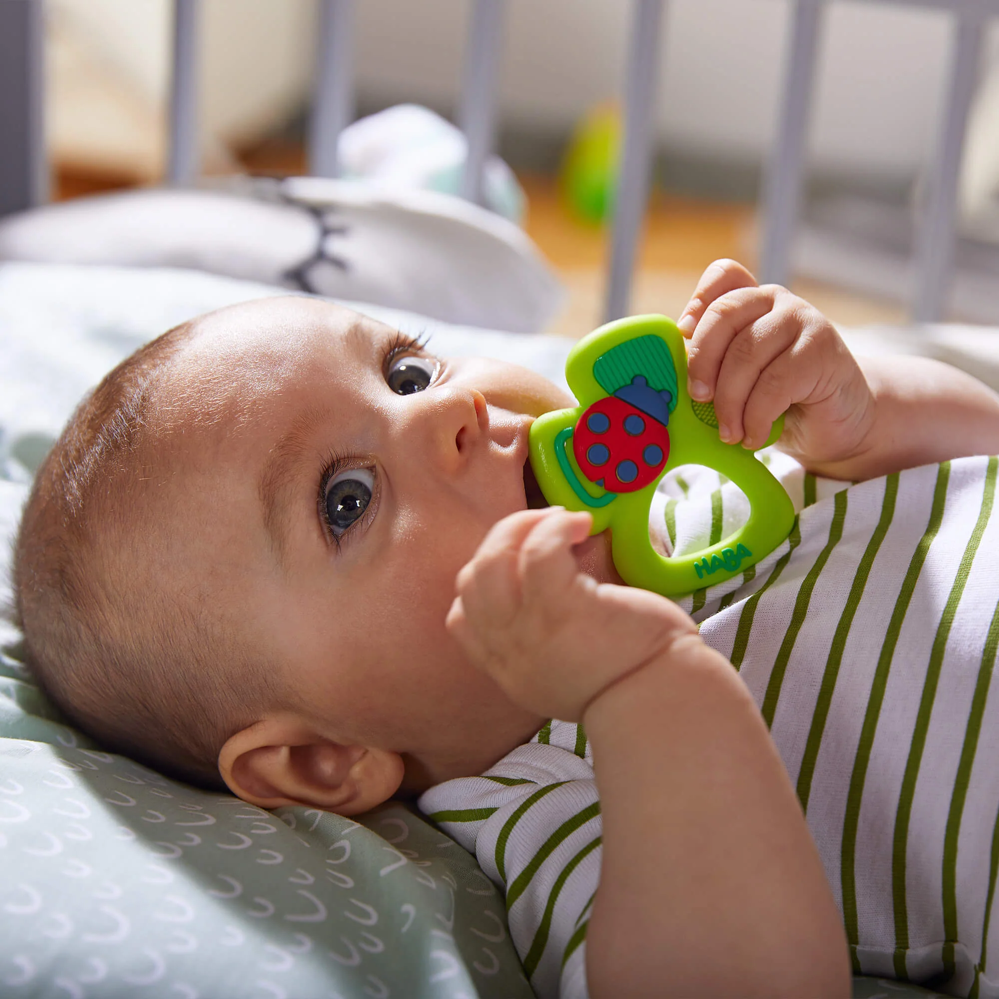 Shamrock Silicone Teether Grasping Toy for Teething Babies