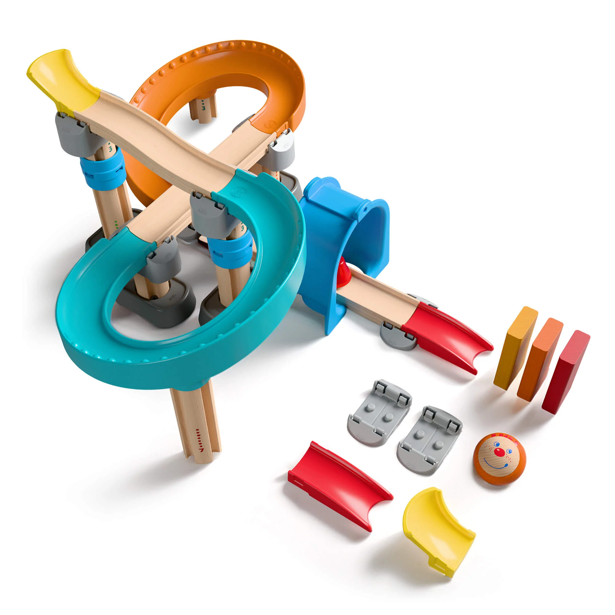 Kullerbu Colorful Curves Build & Grow 39-Piece Ball Track Set