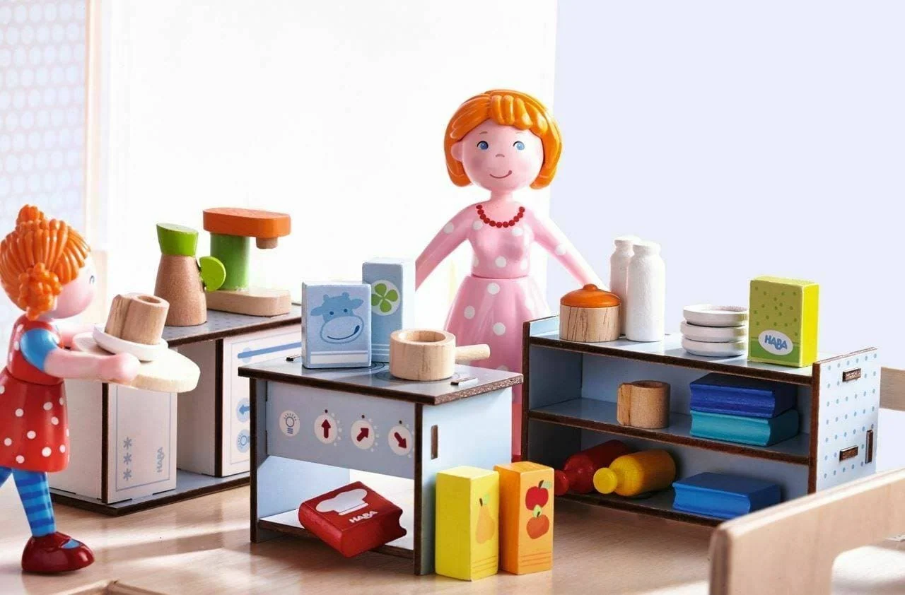 HABA Little Friends Mom Katrin Doll in Polka-Dot Dress