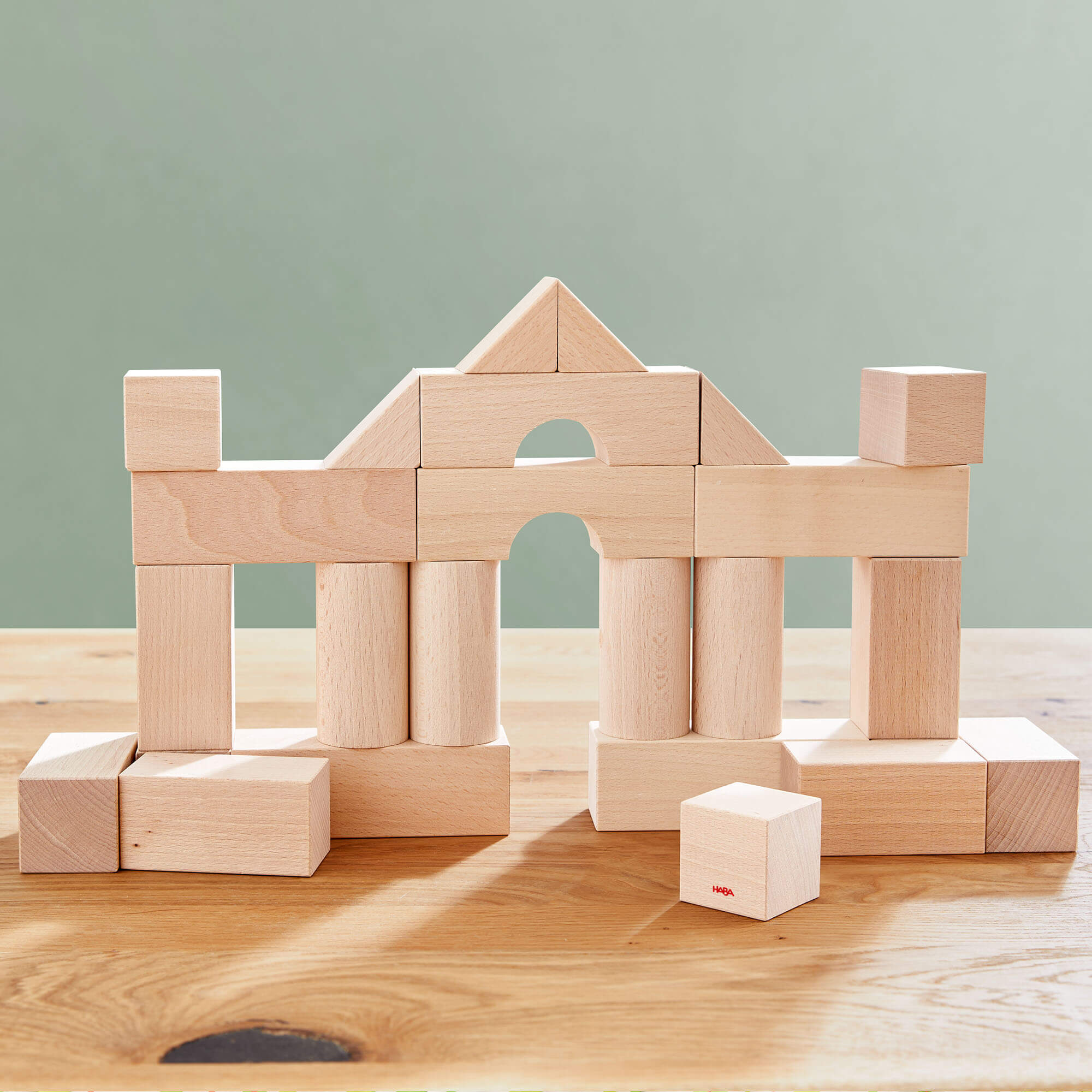 HABA Basic Building Blocks 26 Piece Starter Set in Solid Beech Wood