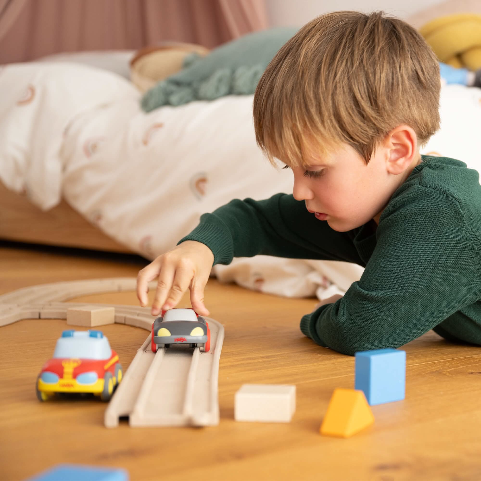 HABA Cars My First Racetrack Set for Little Car Fans