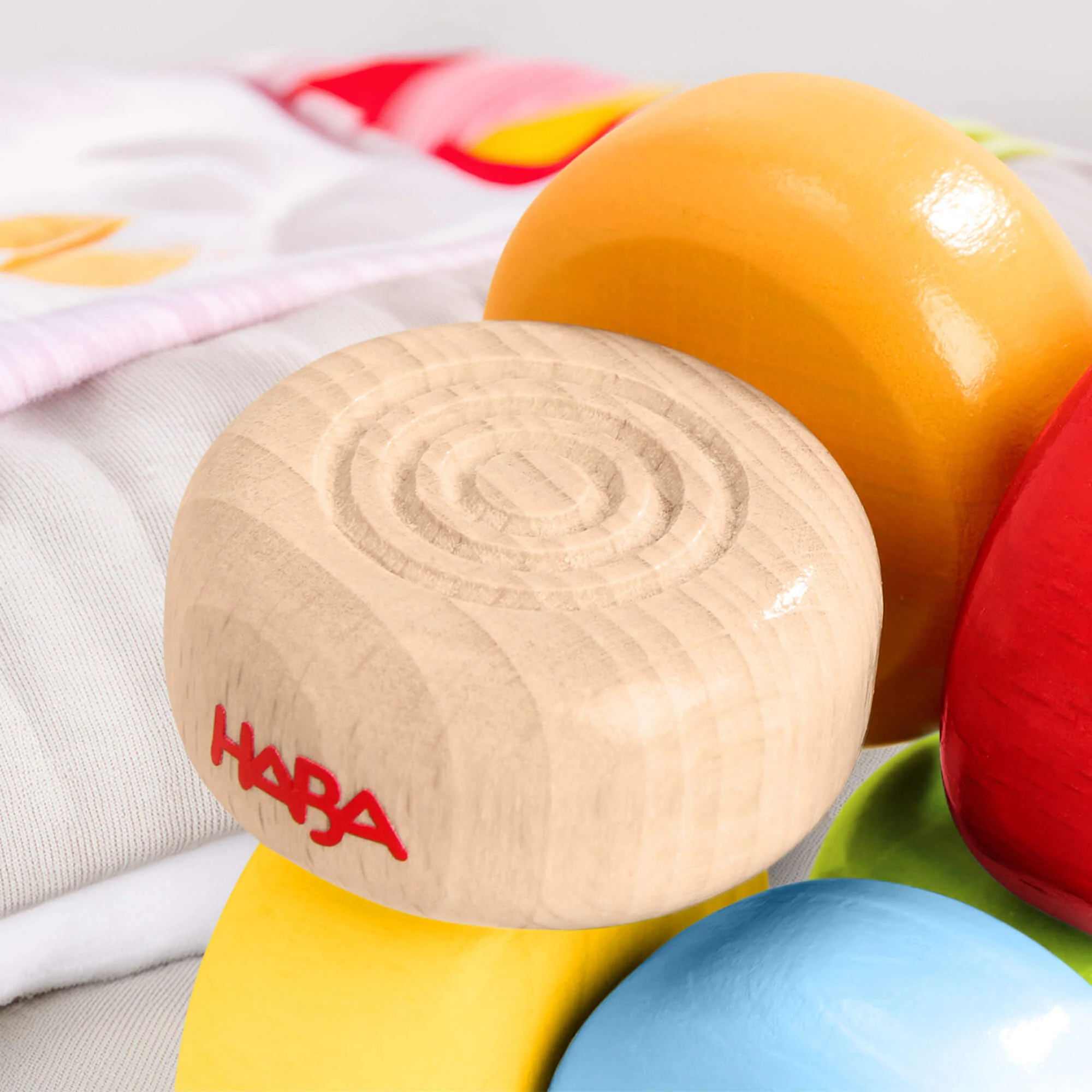 Color Drops Wooden Grasping and Teething Toy for Babies 6 Months and Up