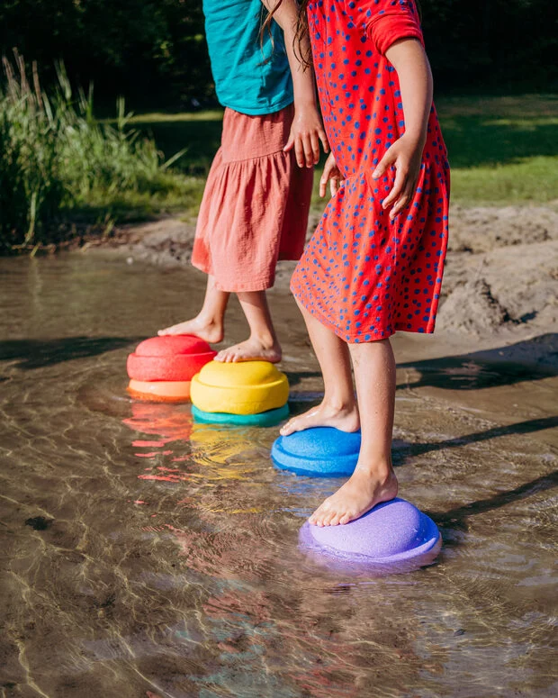 Stapelstein Original Rainbow Balance and Stepping Stones Set