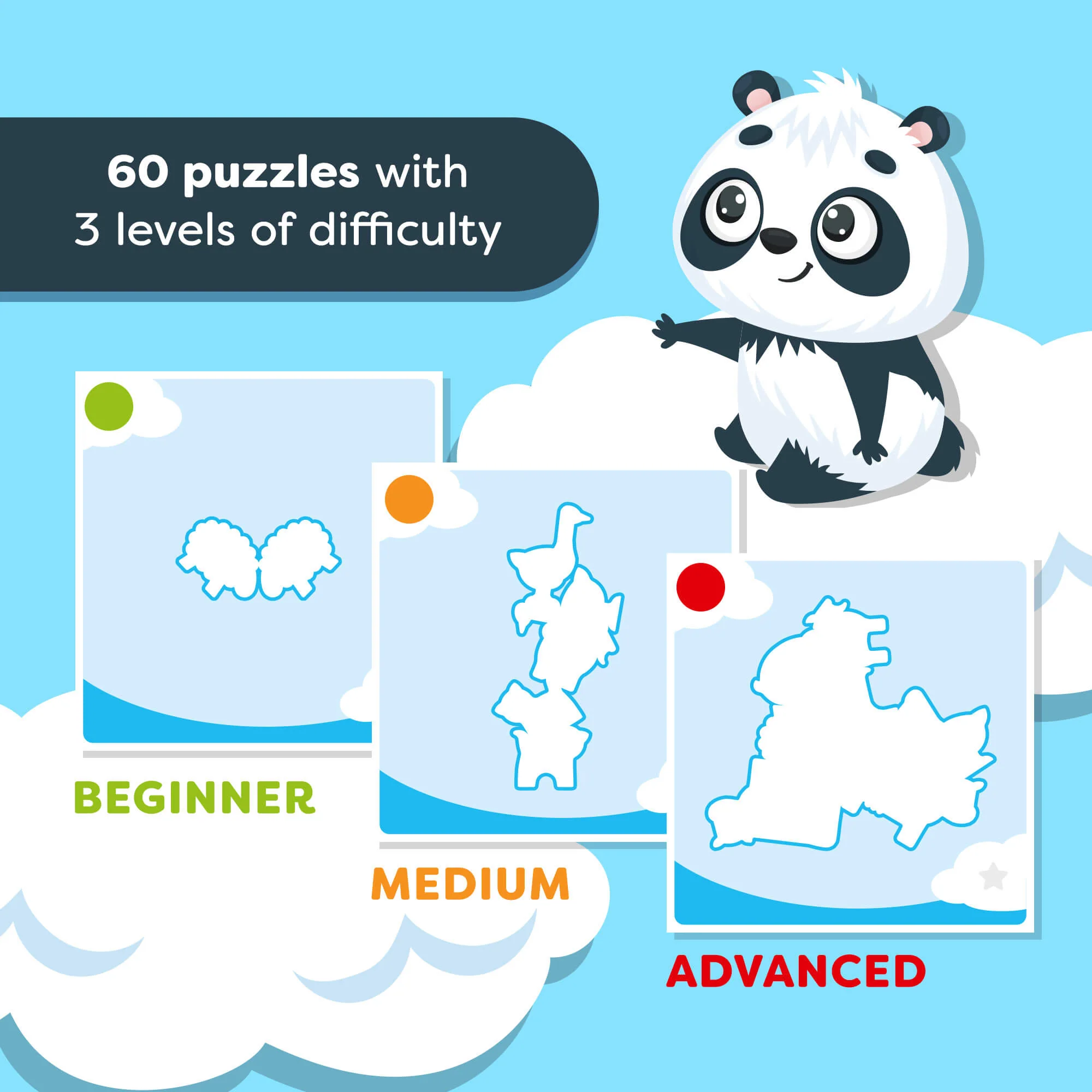 Logic GAMES Bao's Cloudland Wooden Puzzle and Stacking Game