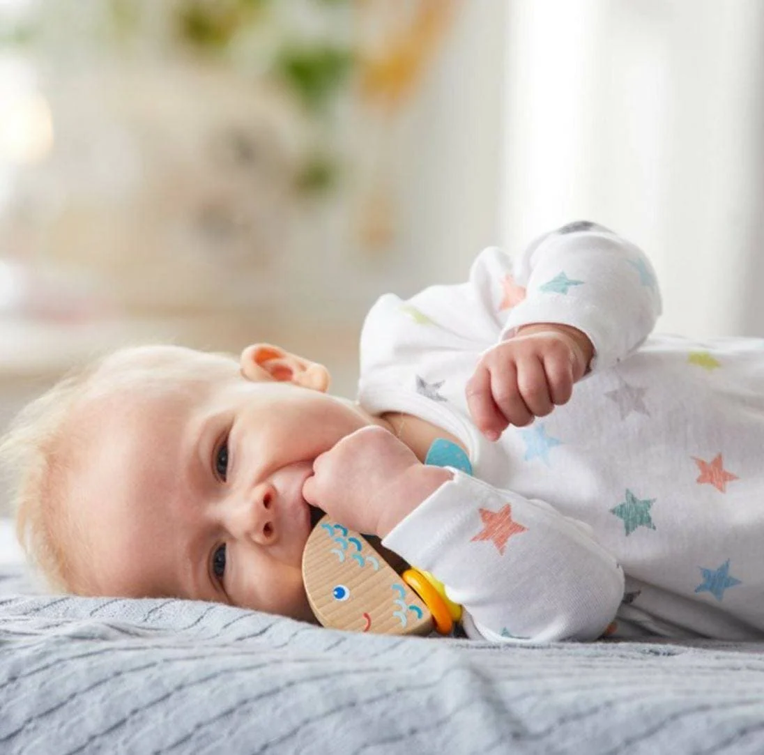 Rattlefish Wooden Baby Rattle Clutching Toy from Germany