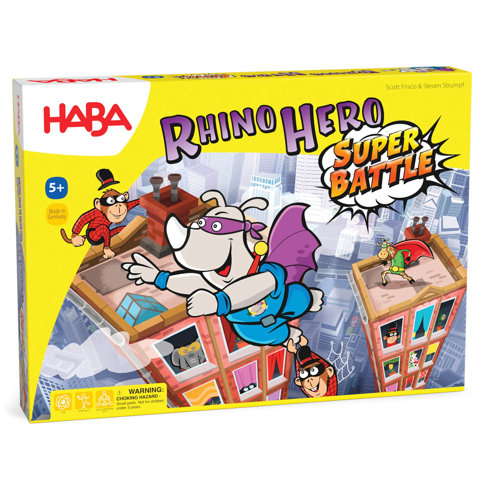 Rhino Hero Super Battle 3D Stacking Game for 2-4 Players